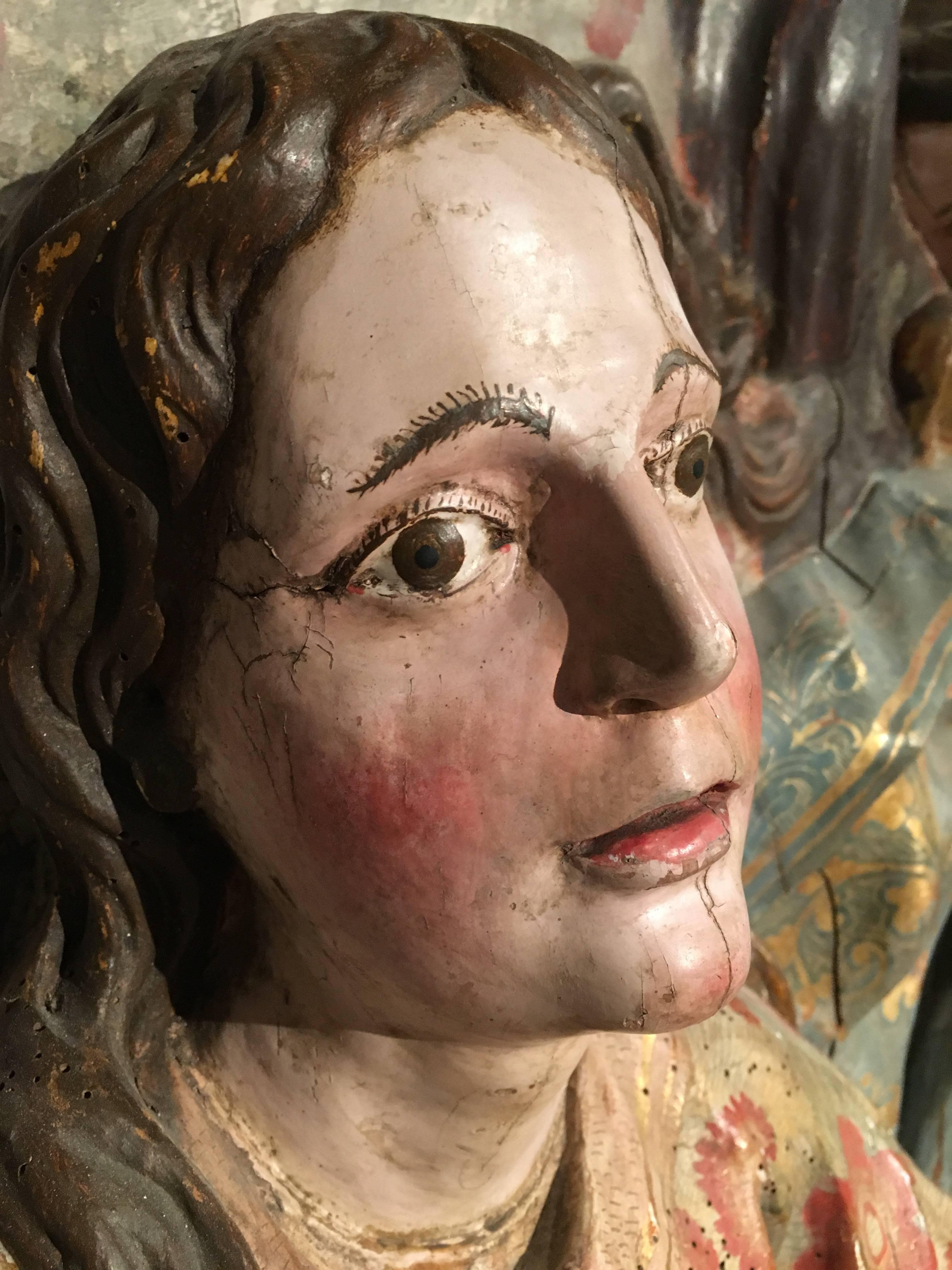 Wood Large 17th Century Italian High-Relief Carving 