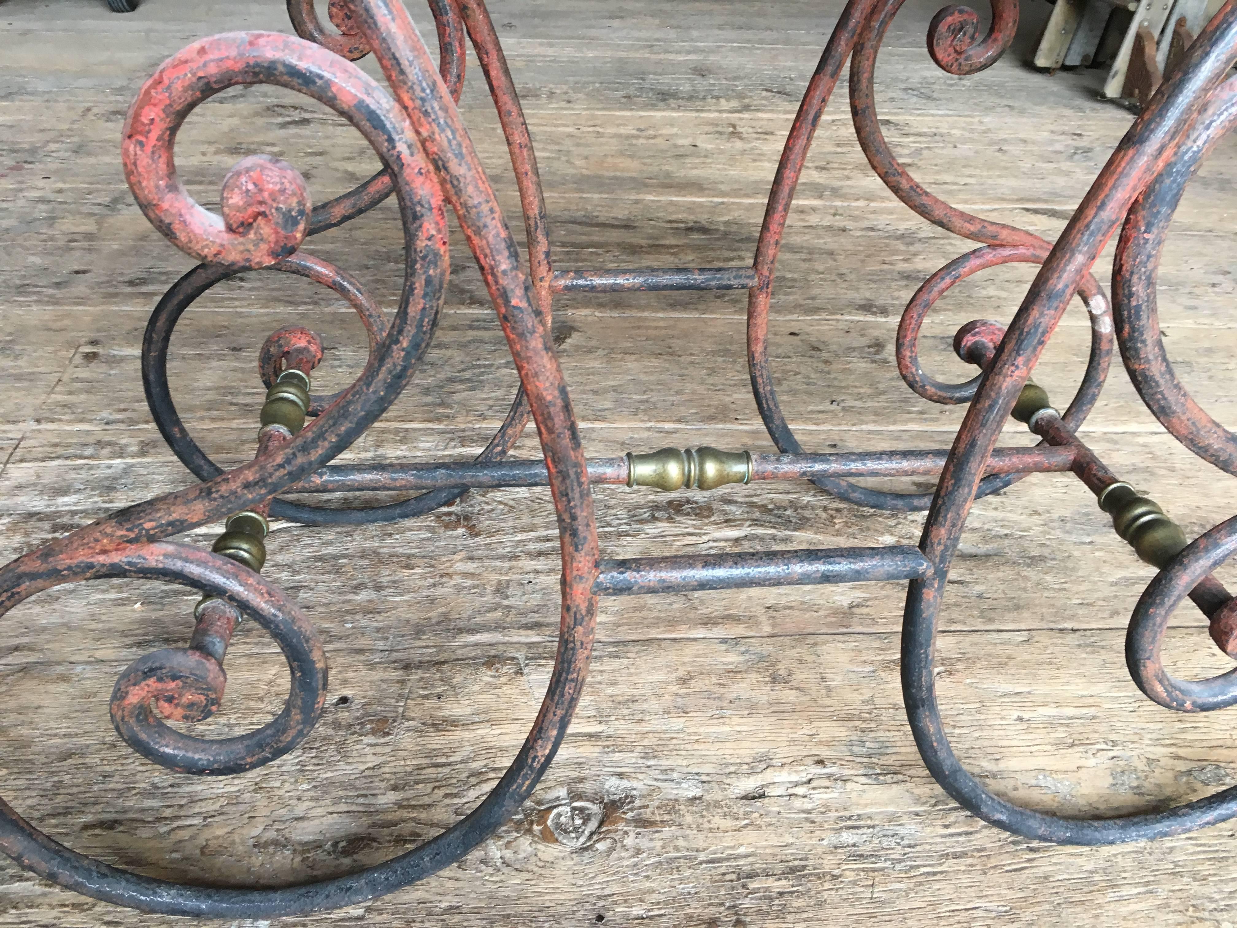 French Marble Top Baker's Table, circa 1890 In Good Condition In Doylestown, PA