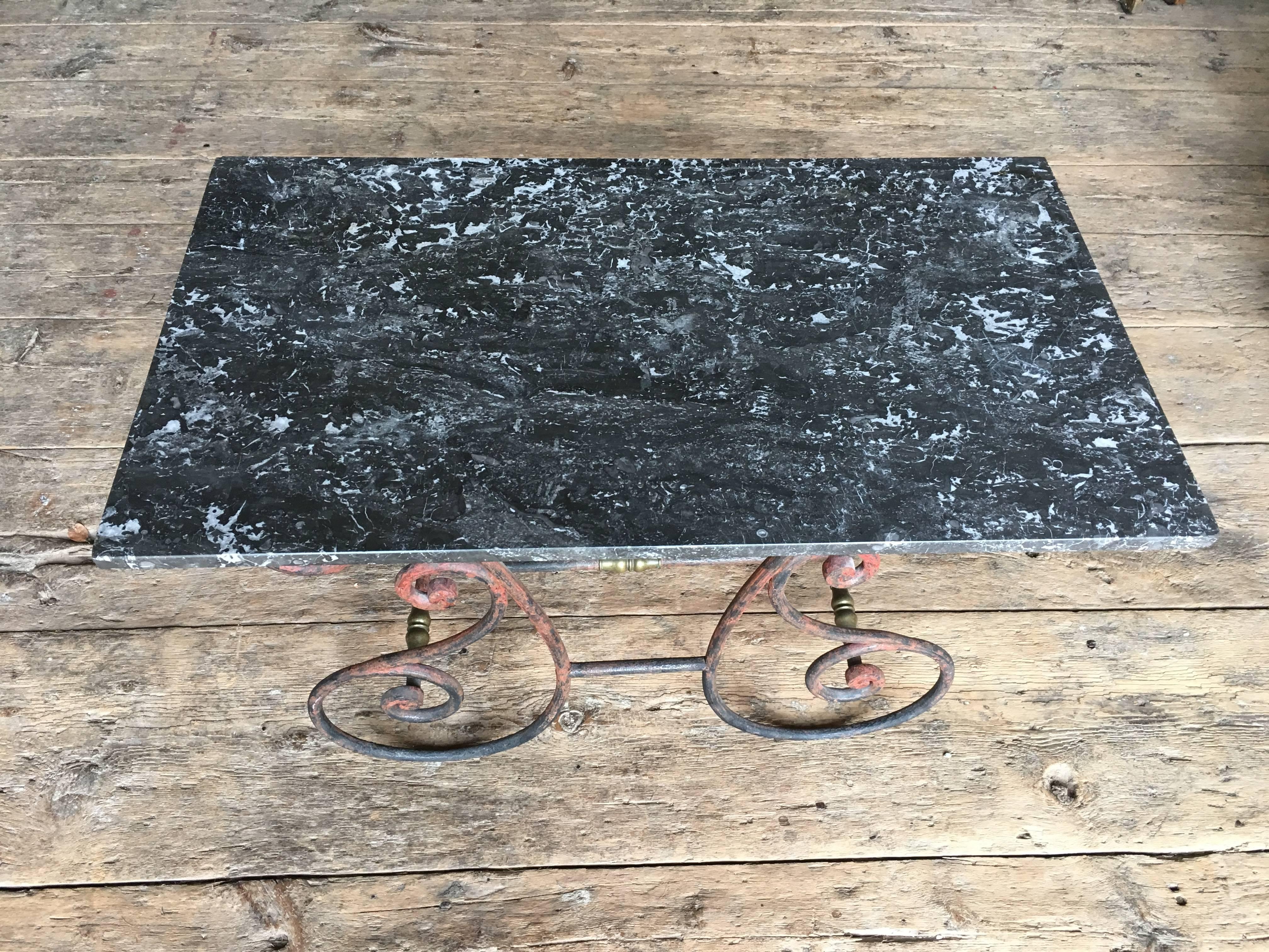 19th Century French Marble Top Baker's Table, circa 1890