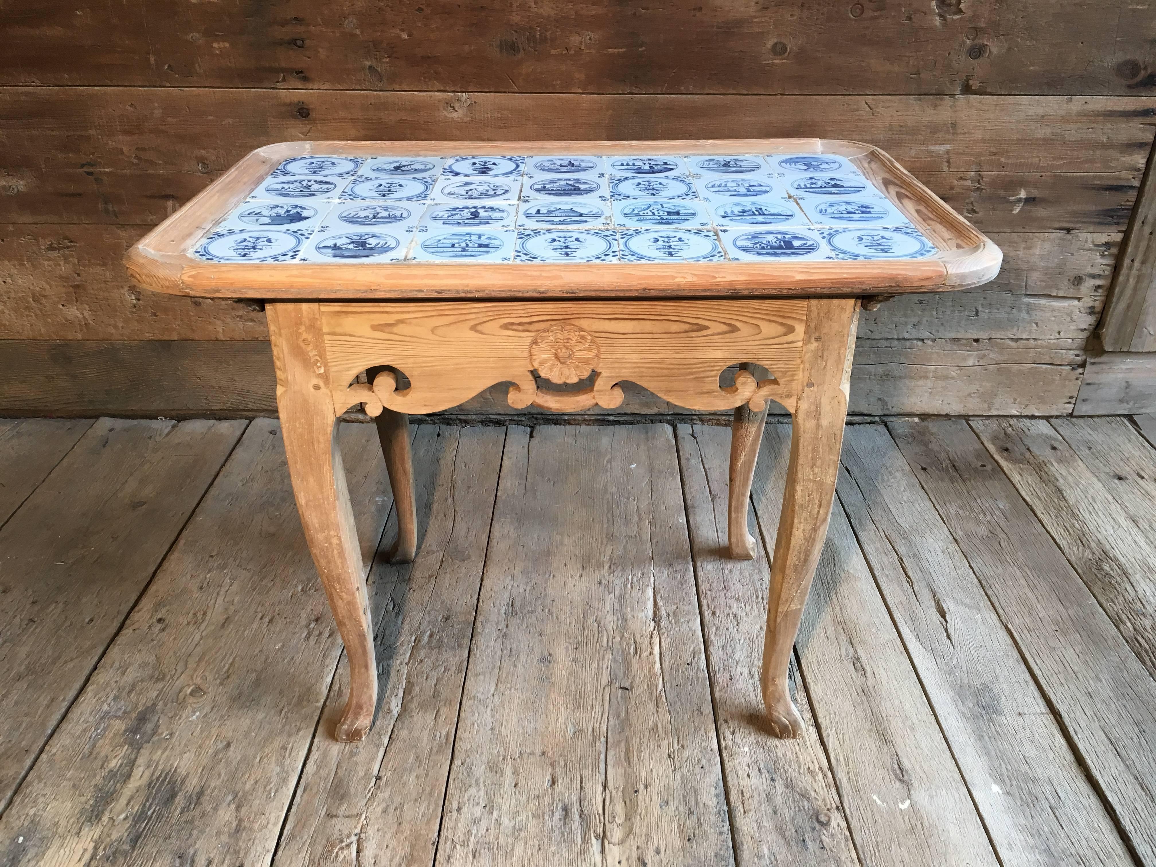 18th Century Dutch Delft Tile-Top Table 1