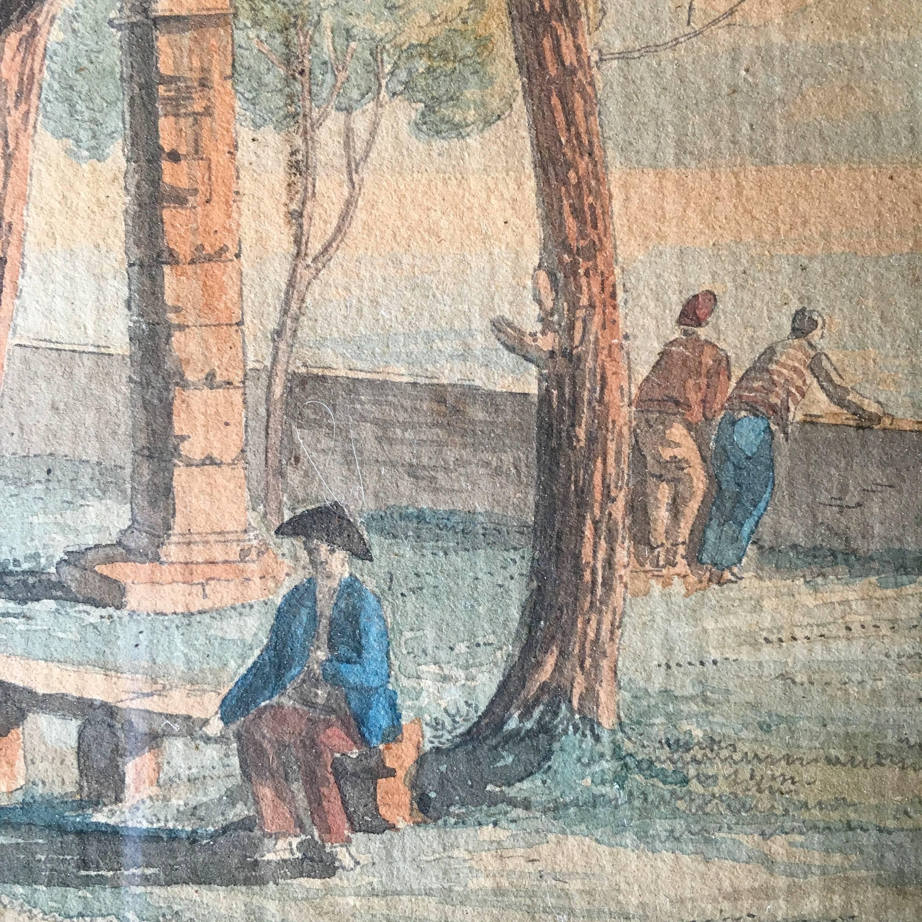 Pastoral Watercolor by Jean Joseph Xavier Bidauld, 1793 1
