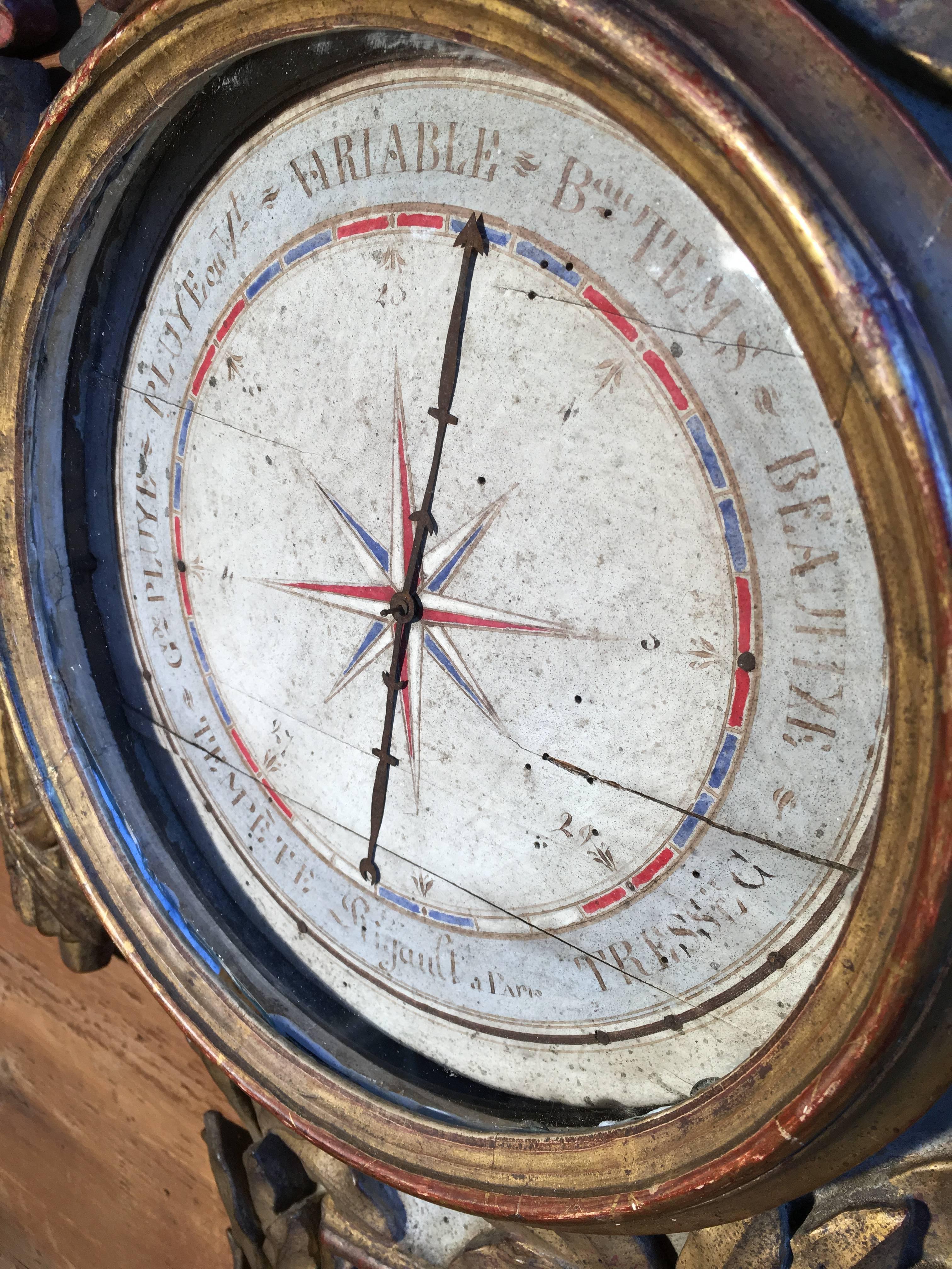 Rare French Revolution Era Barometer In Good Condition In Doylestown, PA