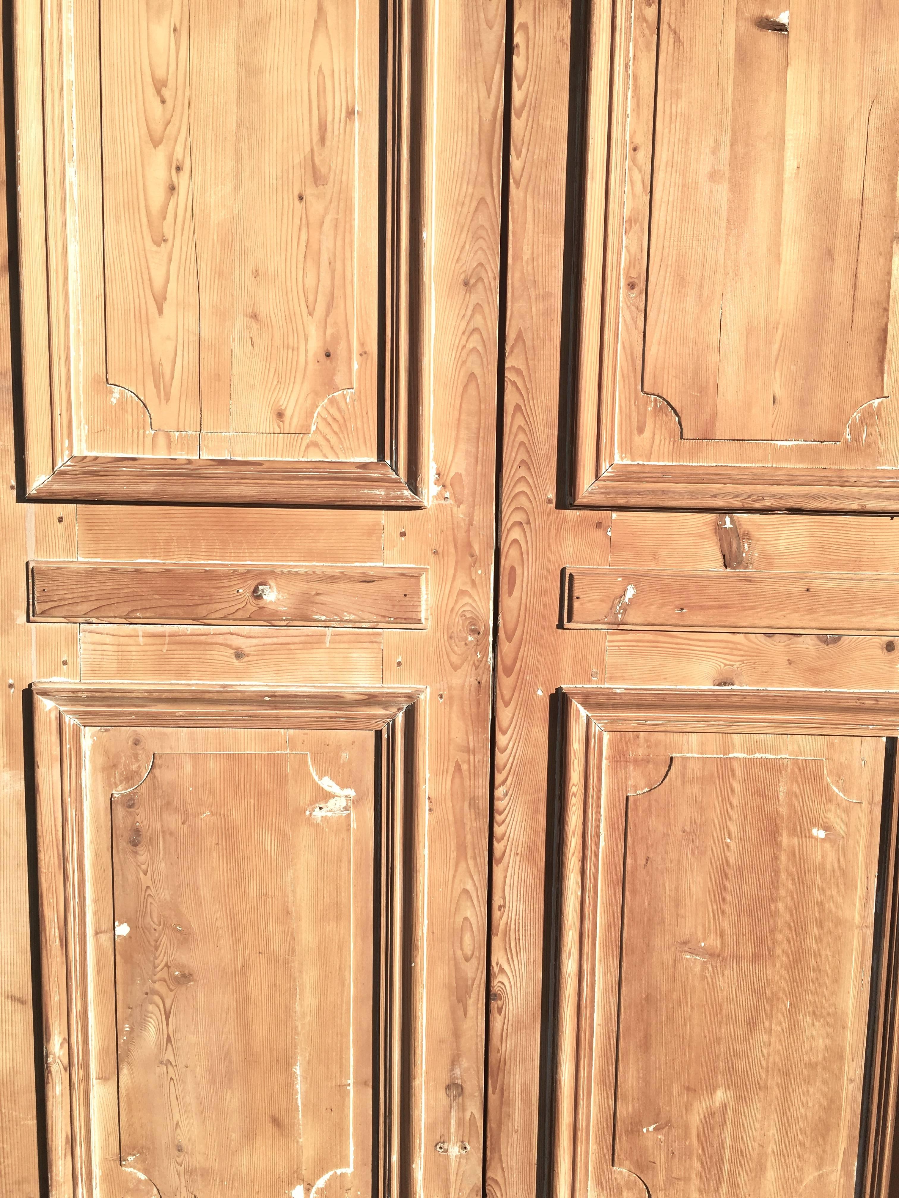 19th Century Three Large French Louis XVI Doors in Pine, circa 1800
