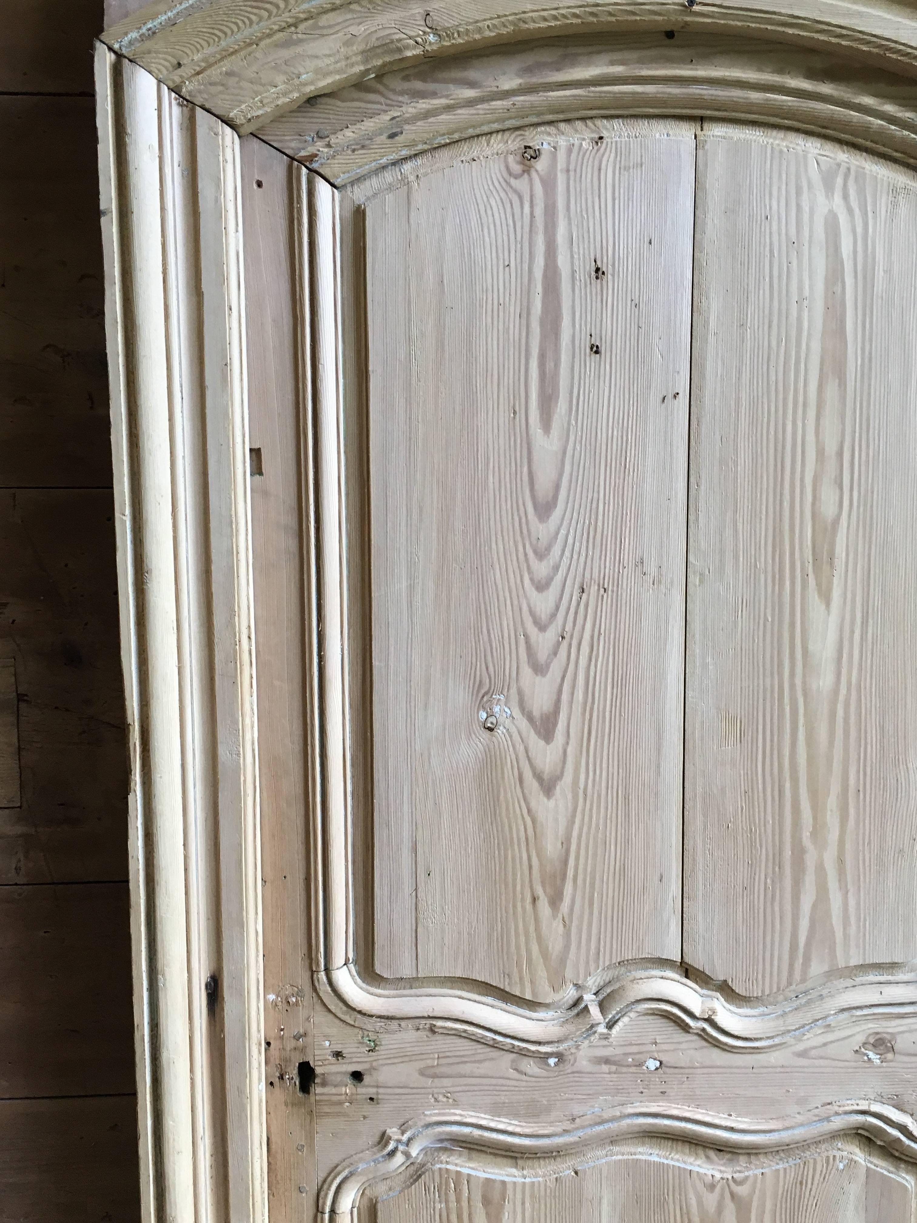 French 18th Century Louis XV Pine Door in Frame For Sale