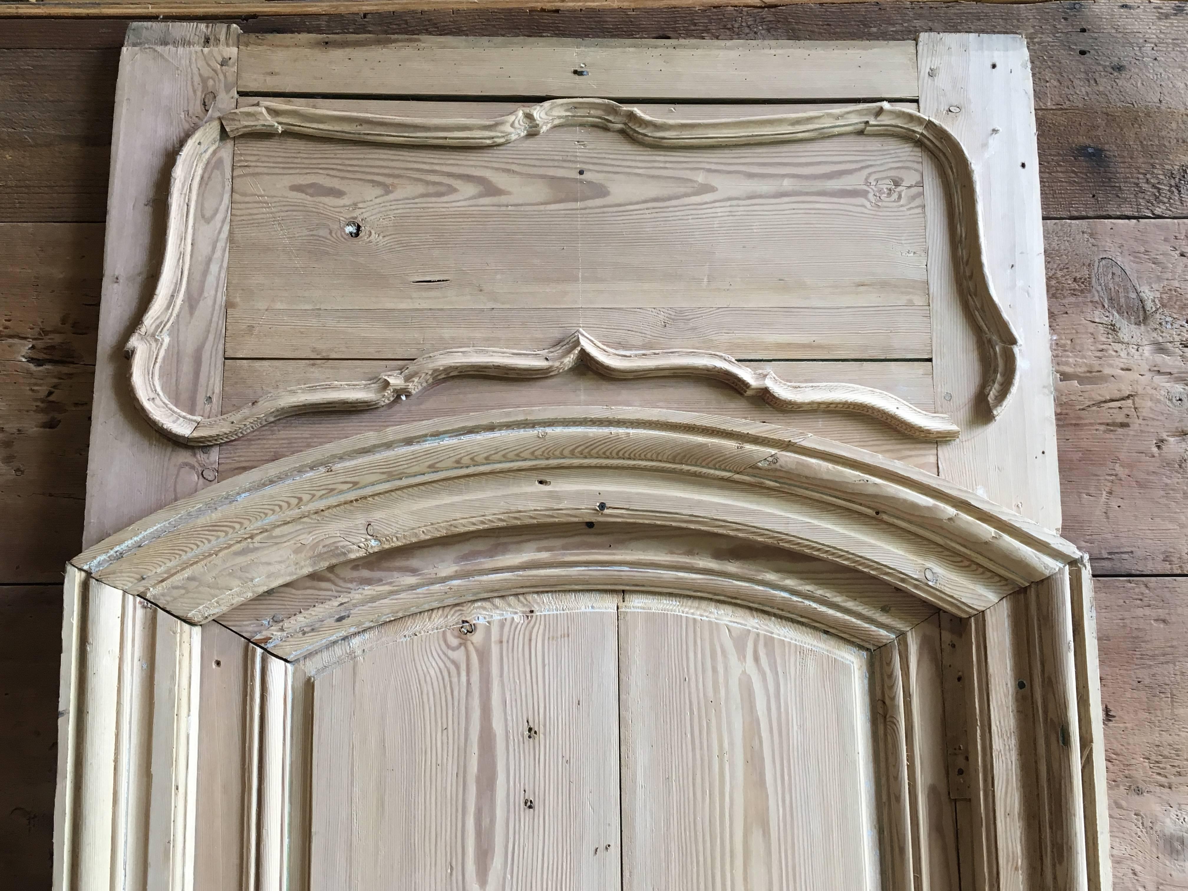 Bleached 18th Century Louis XV Pine Door in Frame For Sale