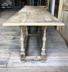 Country Pine Trestle Table, 19th Century