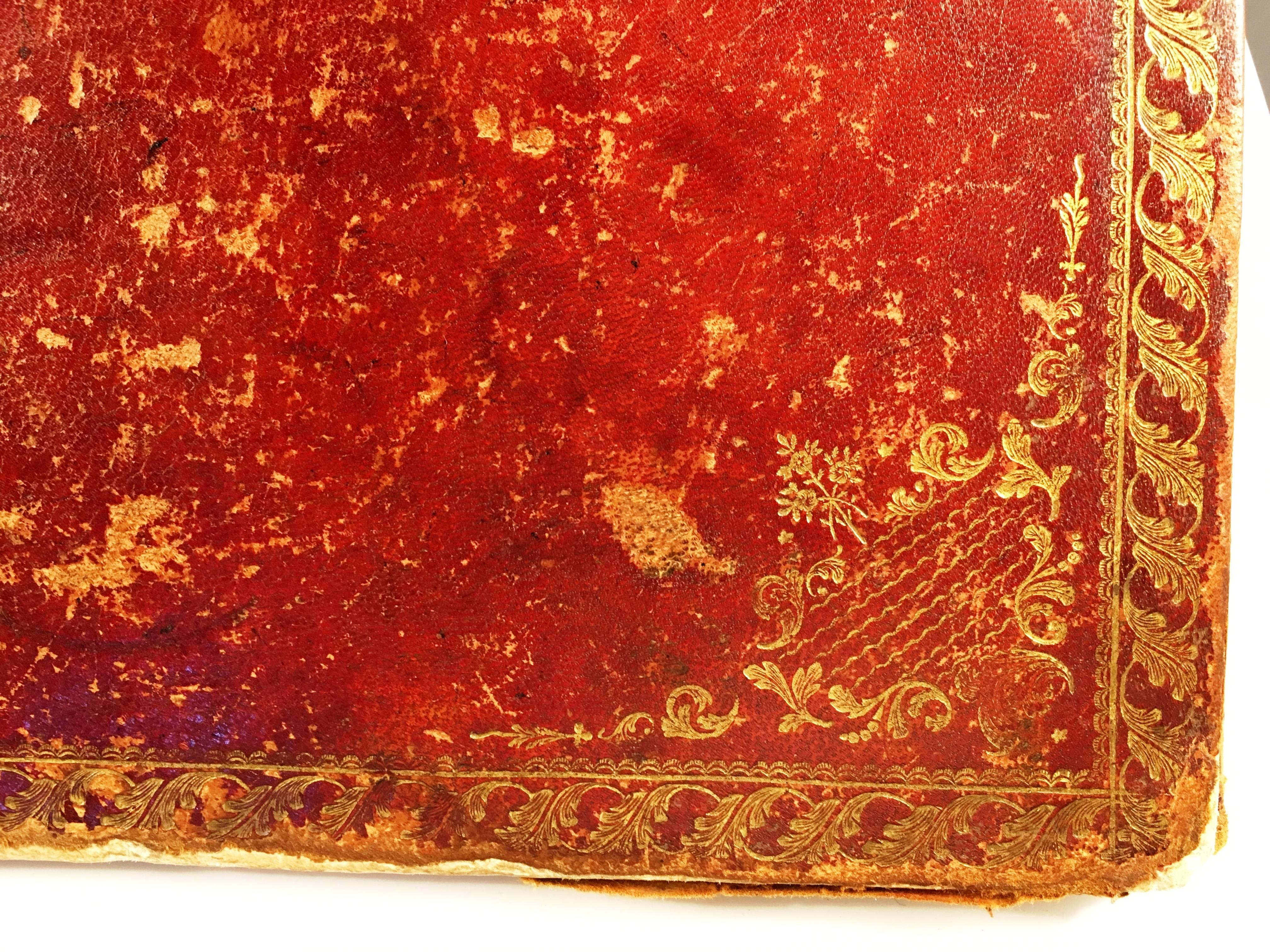 Louis XV Large Red Leather Desk Blotter, 18th Century