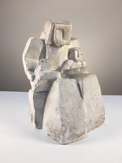 Cubist Figural Sculpture in Chalk