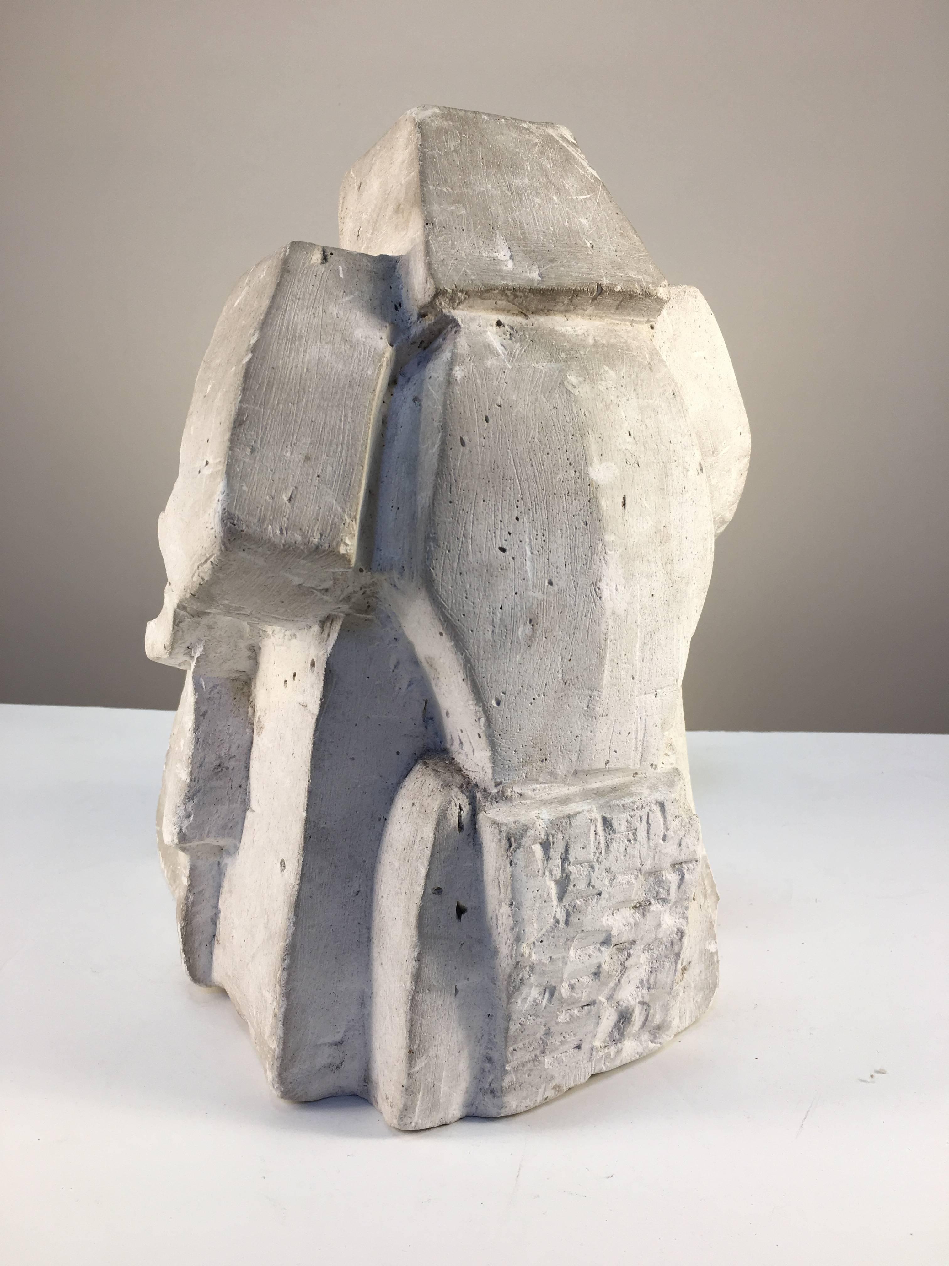 Cubist Figural Sculpture in Chalk 1