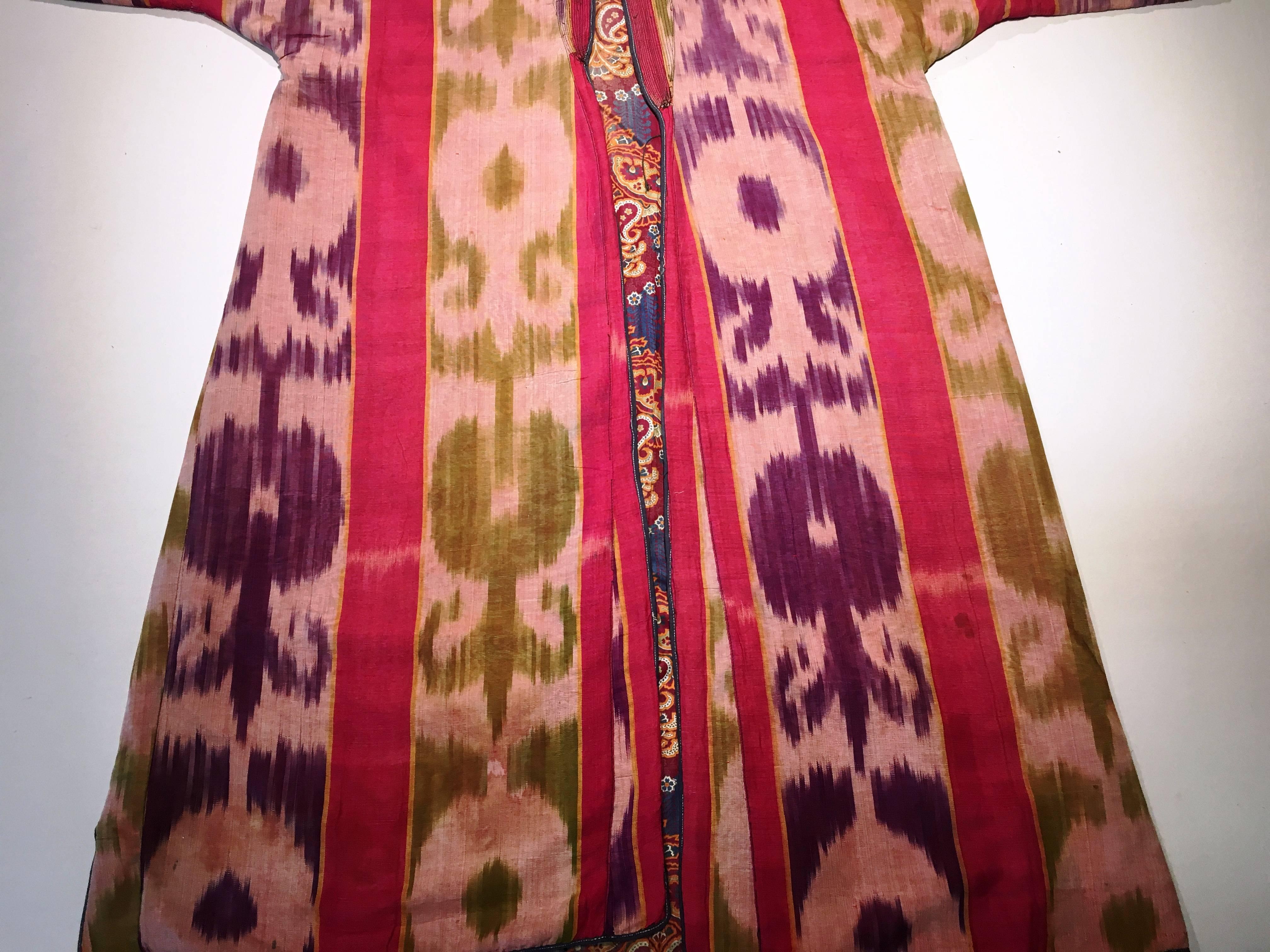 Uzbek Antique Ikat Robe, 19th Century