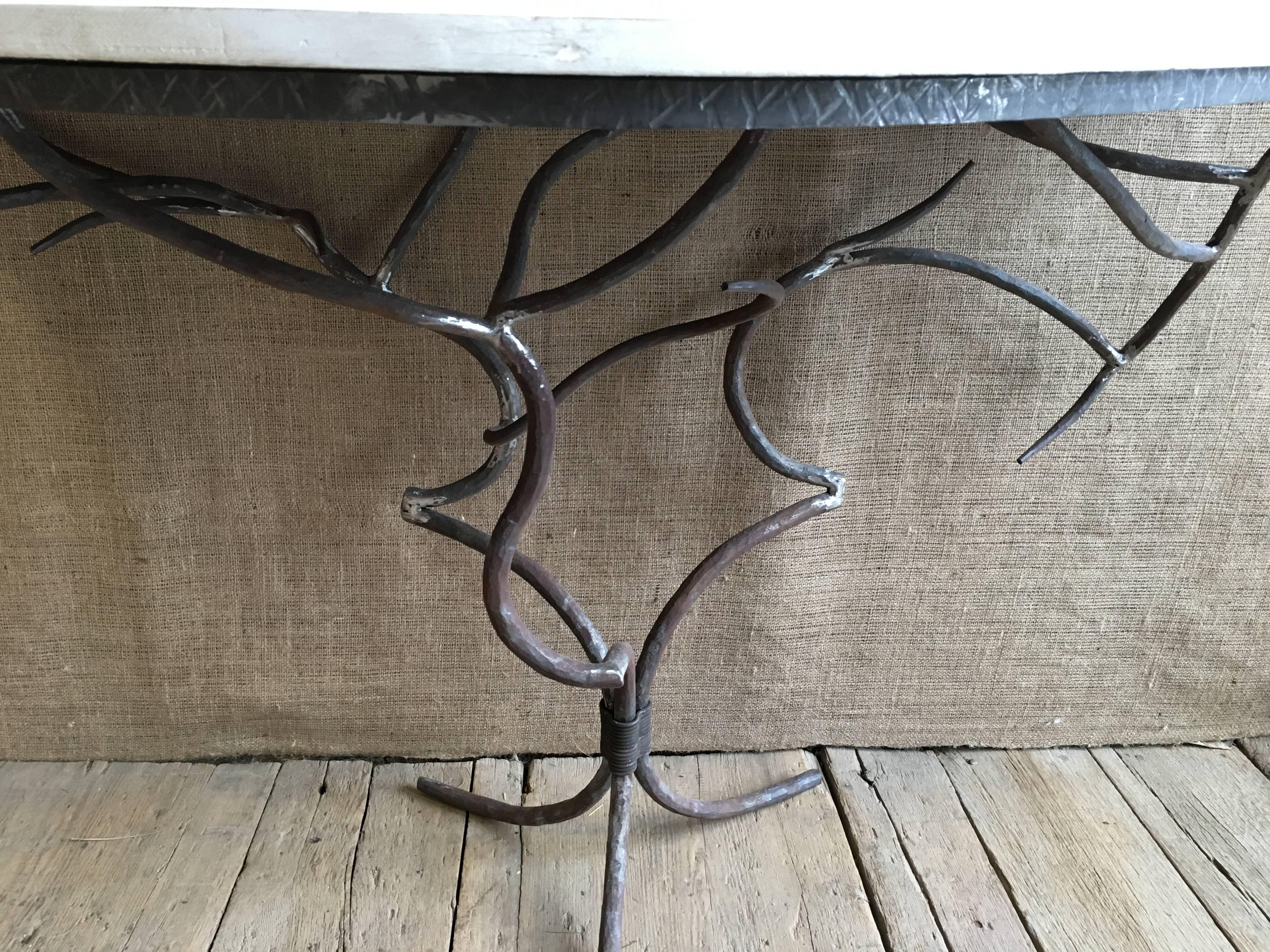 Painted Wrought Iron Branches Console