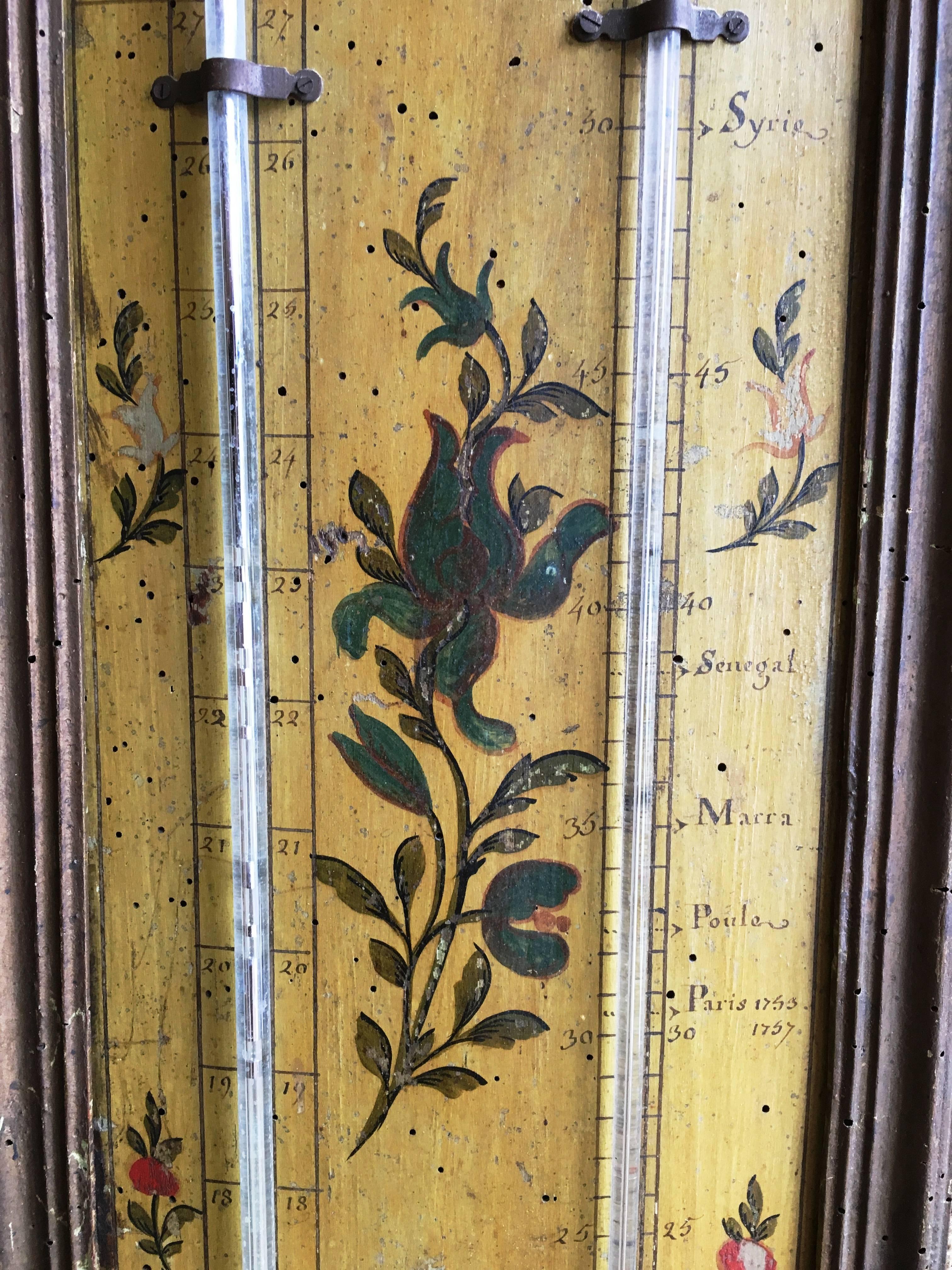 French 18th Century Louis XVI Period Thermometer and Barometer