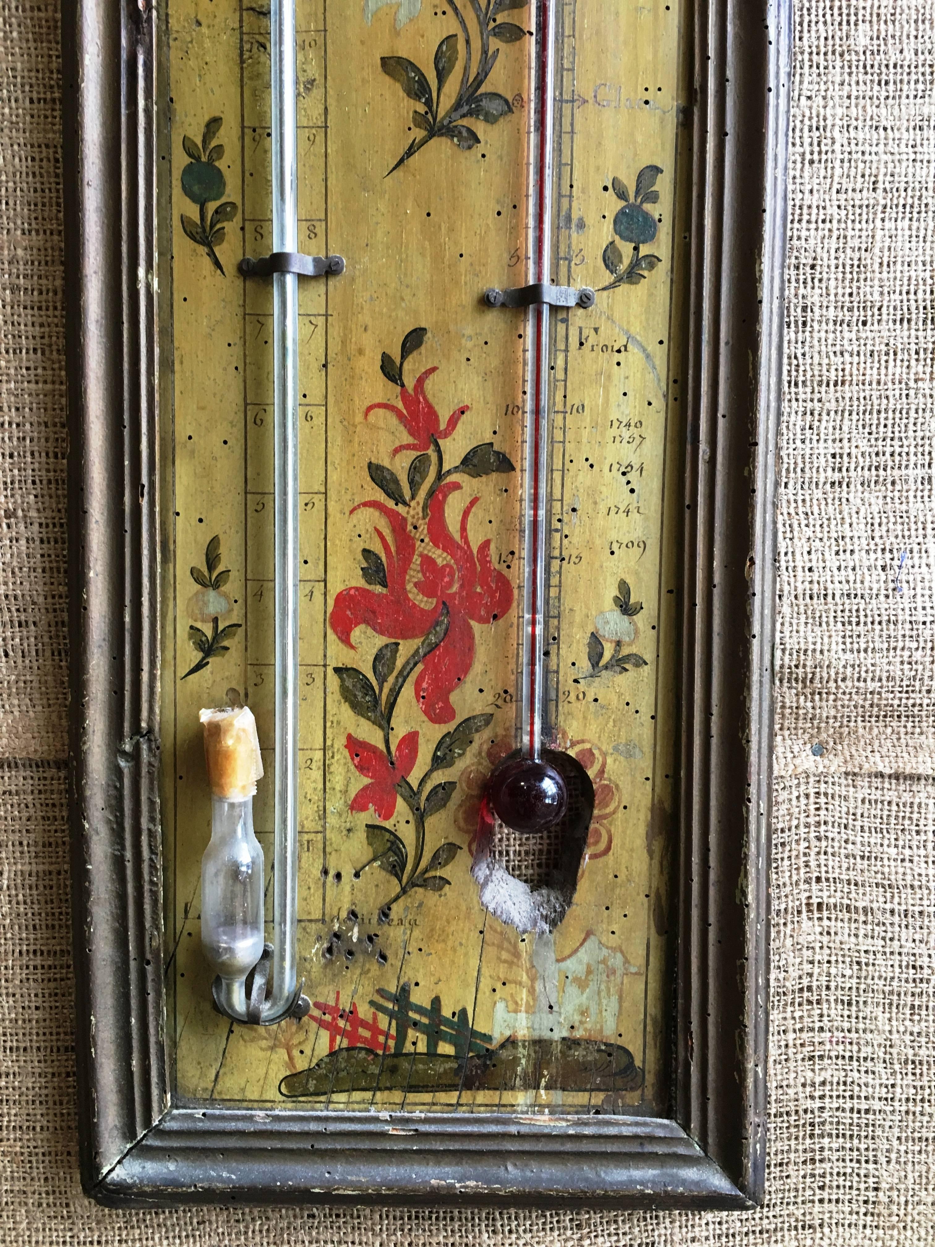 18th Century Louis XVI Period Thermometer and Barometer In Good Condition In Doylestown, PA