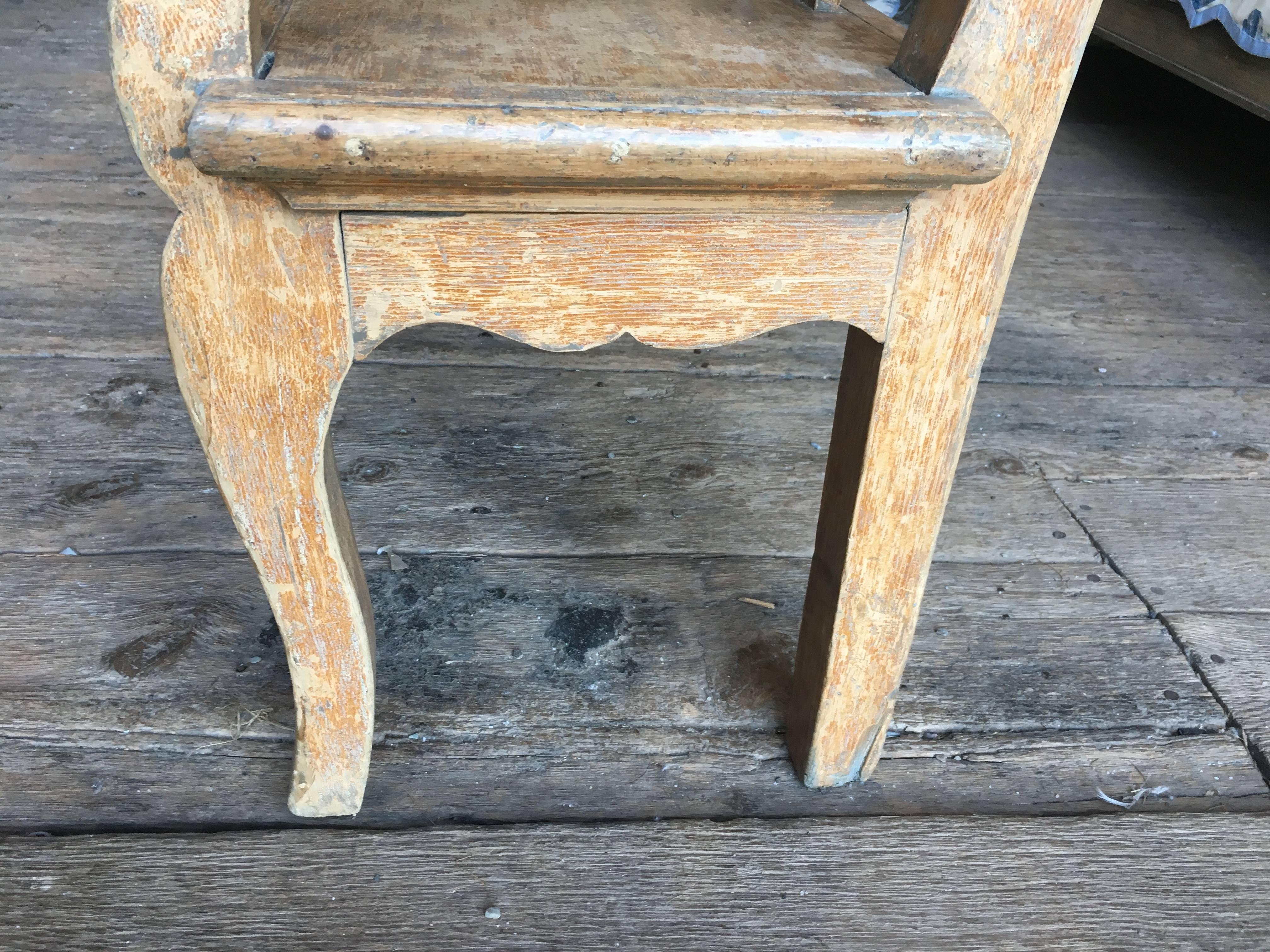 19th Century French Painted Hall Bench 1