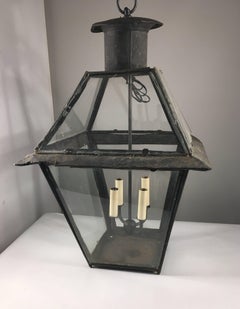 Large 18th Century Tole Lantern, Electrified