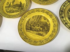 Group of Eight Yellow Creil et Montereau Plates, French Empire