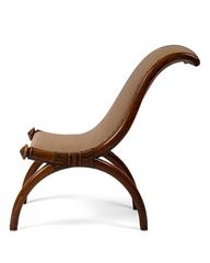 Rare Pair of Consulat Fruitwood Curule Side Chairs