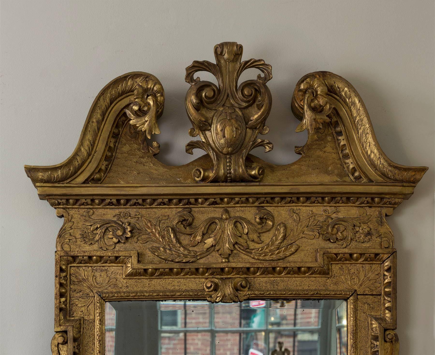 English George II Giltwood Mirror For Sale