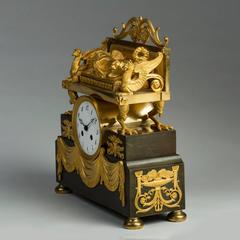 Empire Ormolu and Patinated Bronze Mantel Clock