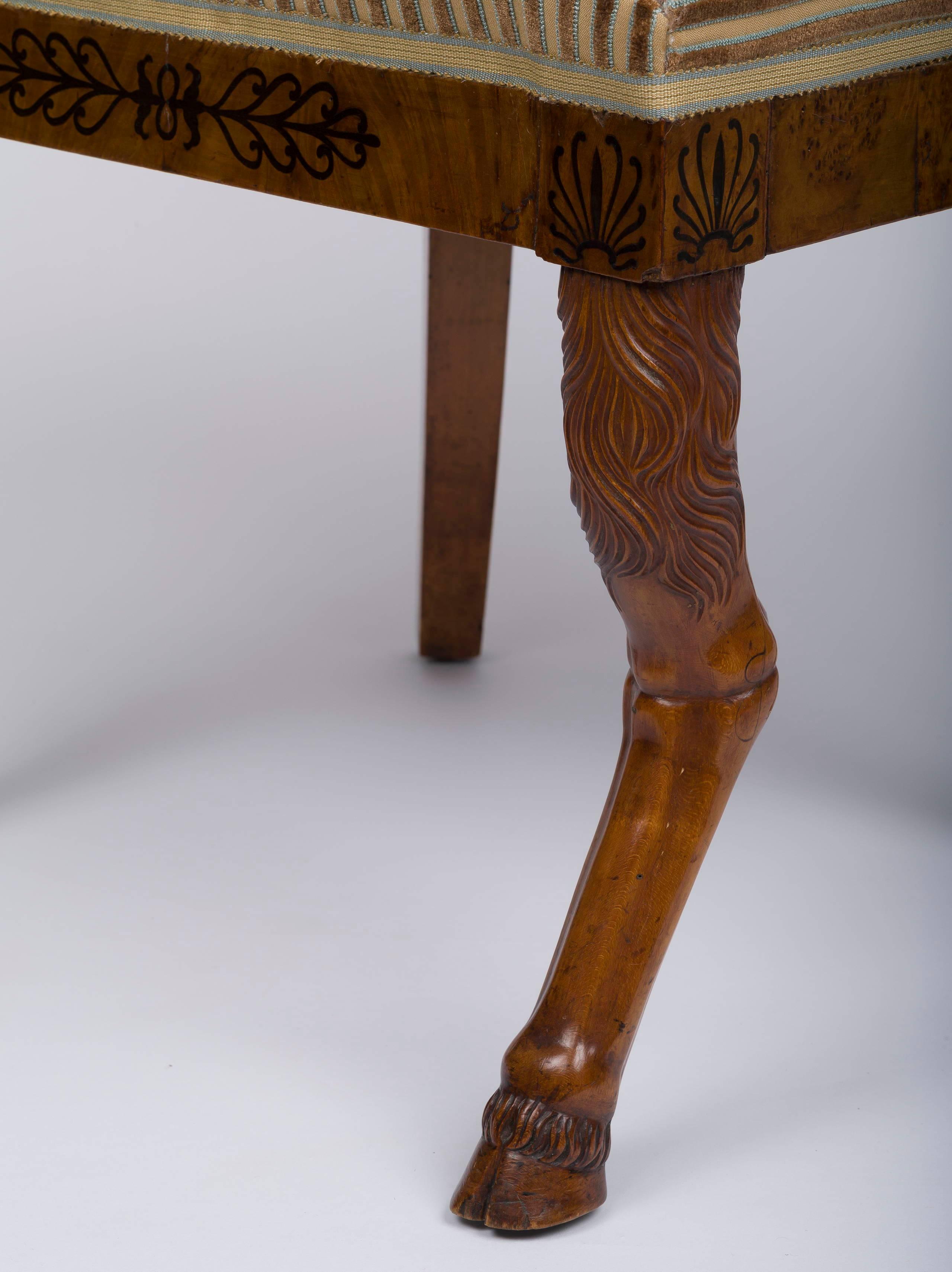 Paire de fauteuils Consulat en bois de bouleau incrusté d'ébène estampillés Jacob Frres en vente 1