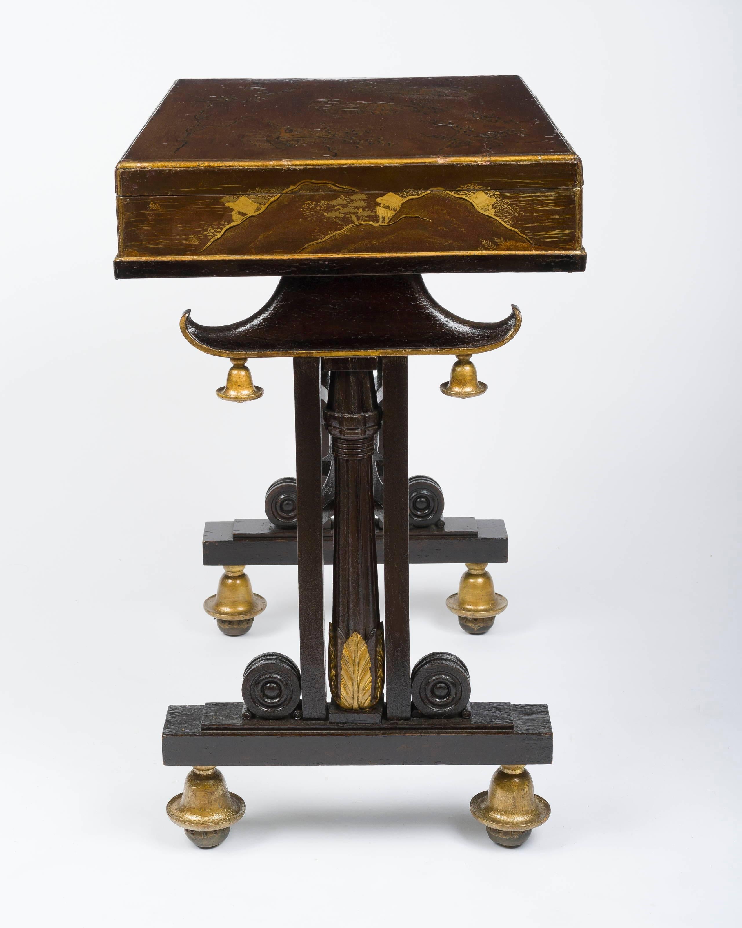 Rare Regency Lacquered Writing Table For Sale 2
