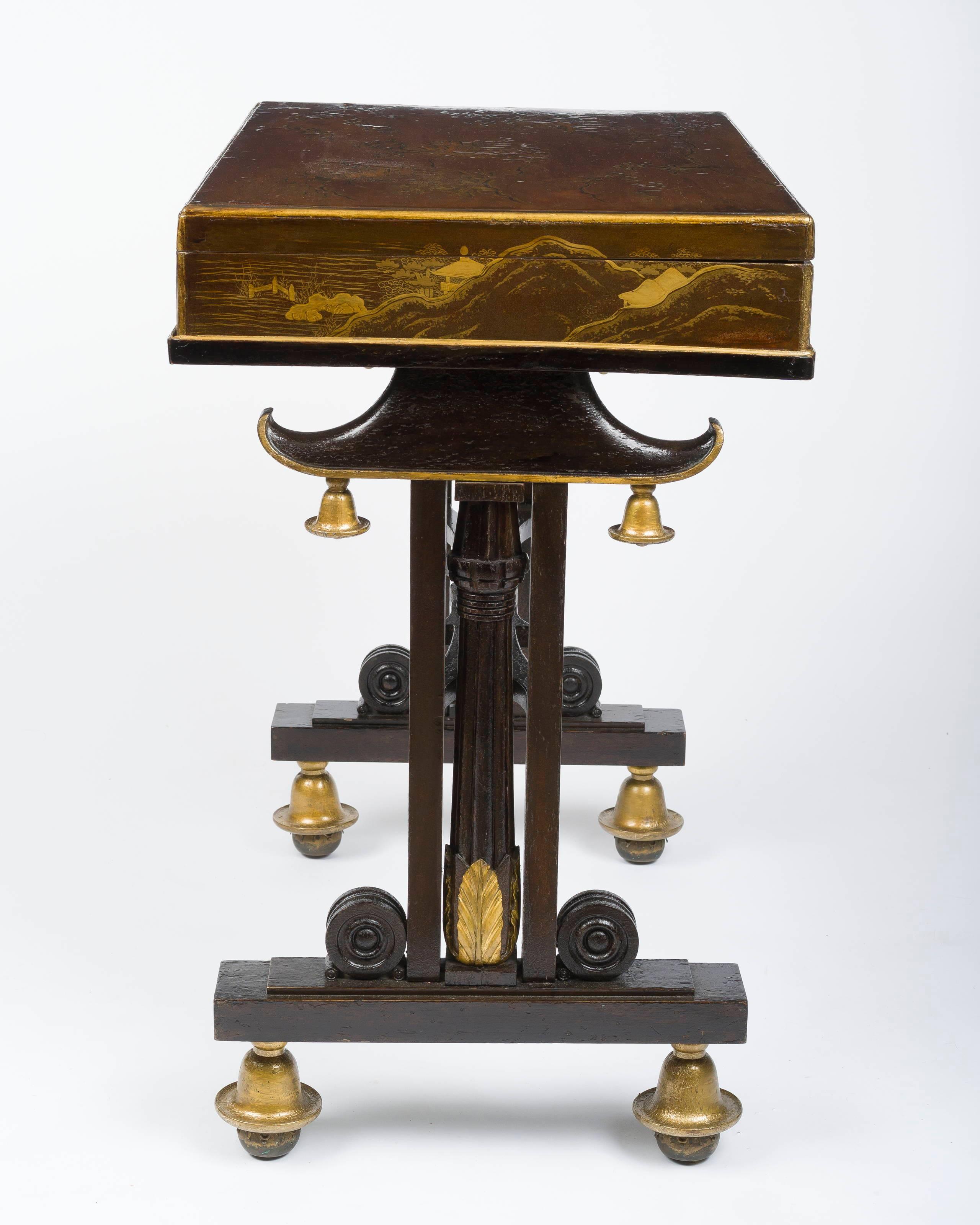 Rare Regency Lacquered Writing Table For Sale 3