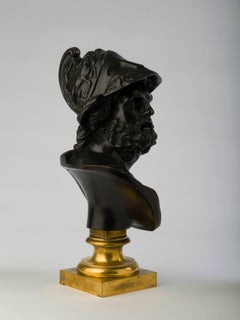 Louis XVI Vergoldete und patinierte Bronzebüste von Ajax