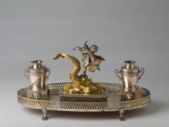 Italian Empire Silver and Silver Gilt Inkstand