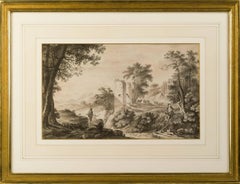 Pair of Neoclassical Landscape Drawings, French School, Late 18th Century