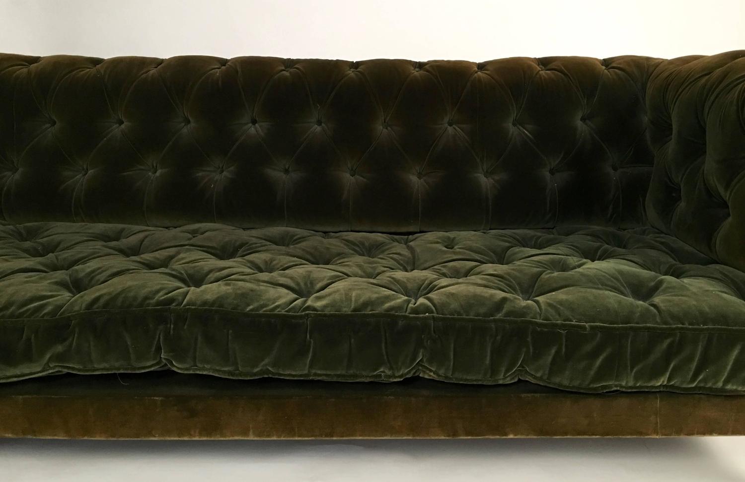 19th Century Green Tufted Velvet Chesterfield Sofa at 1stdibs