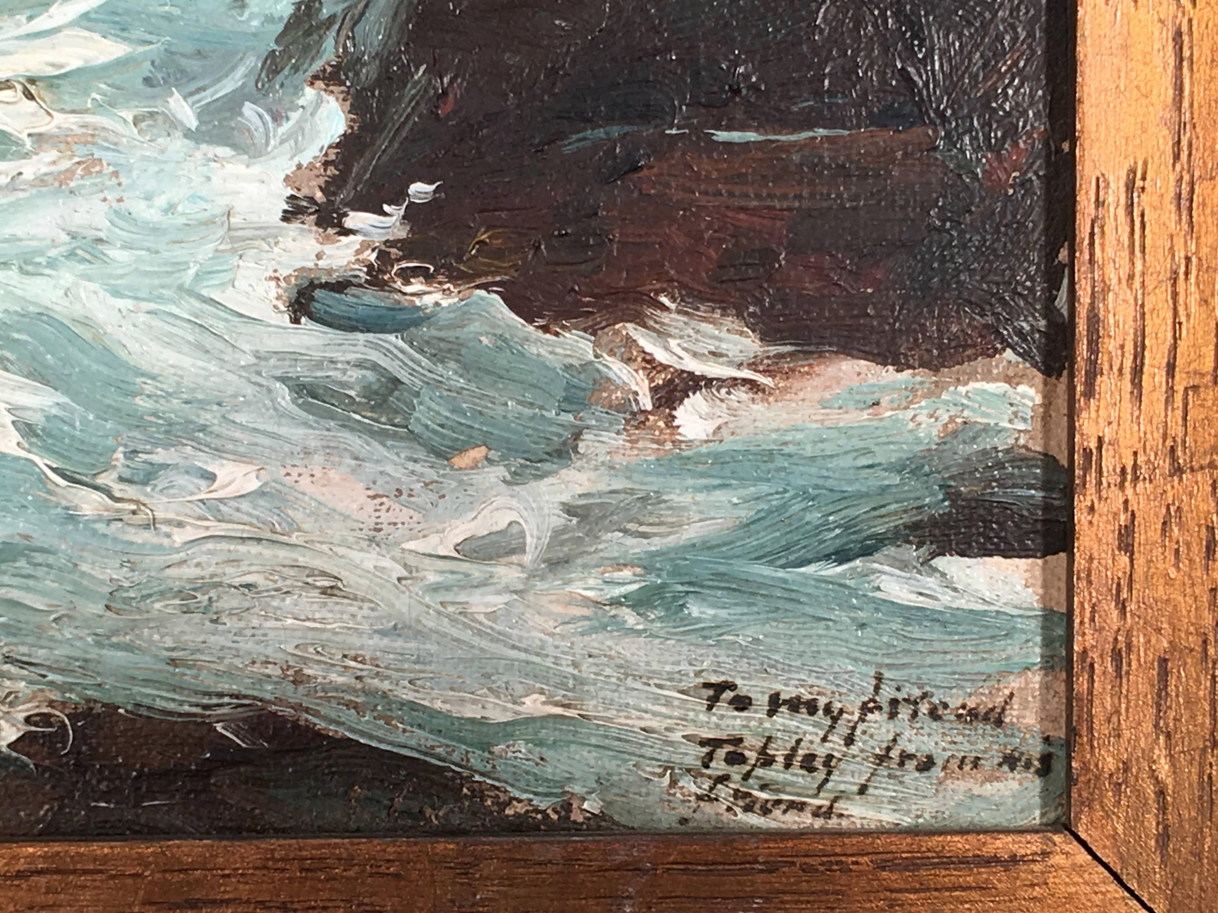 Late 19th Century Pair of Small Seascape Paintings in the Manner of Edward Potthast