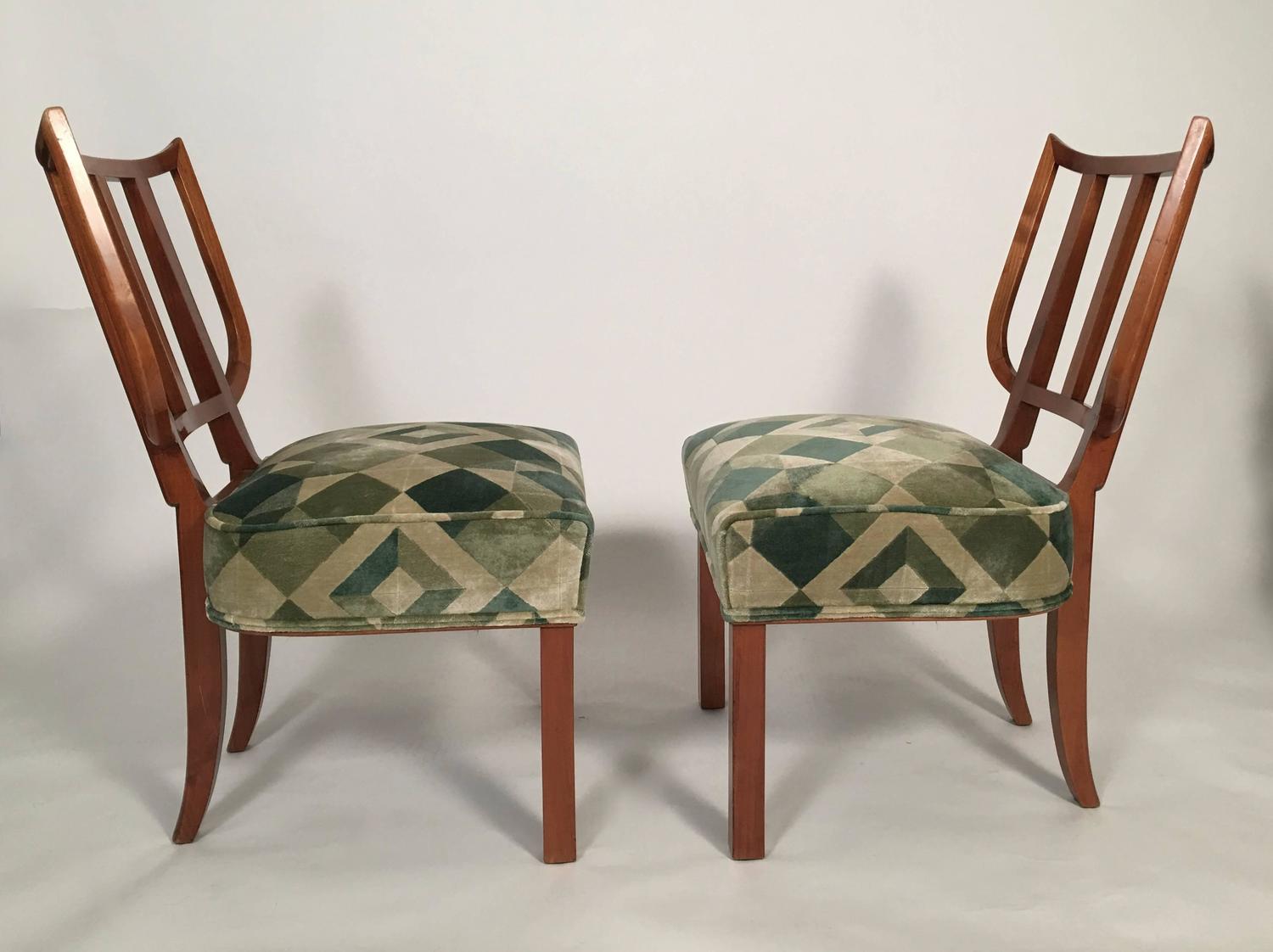 Set of Six Stylish German Neoclassical Style Dining Chairs For Sale at