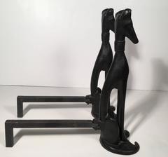 Pair of Wrought Iron Dog Andirons