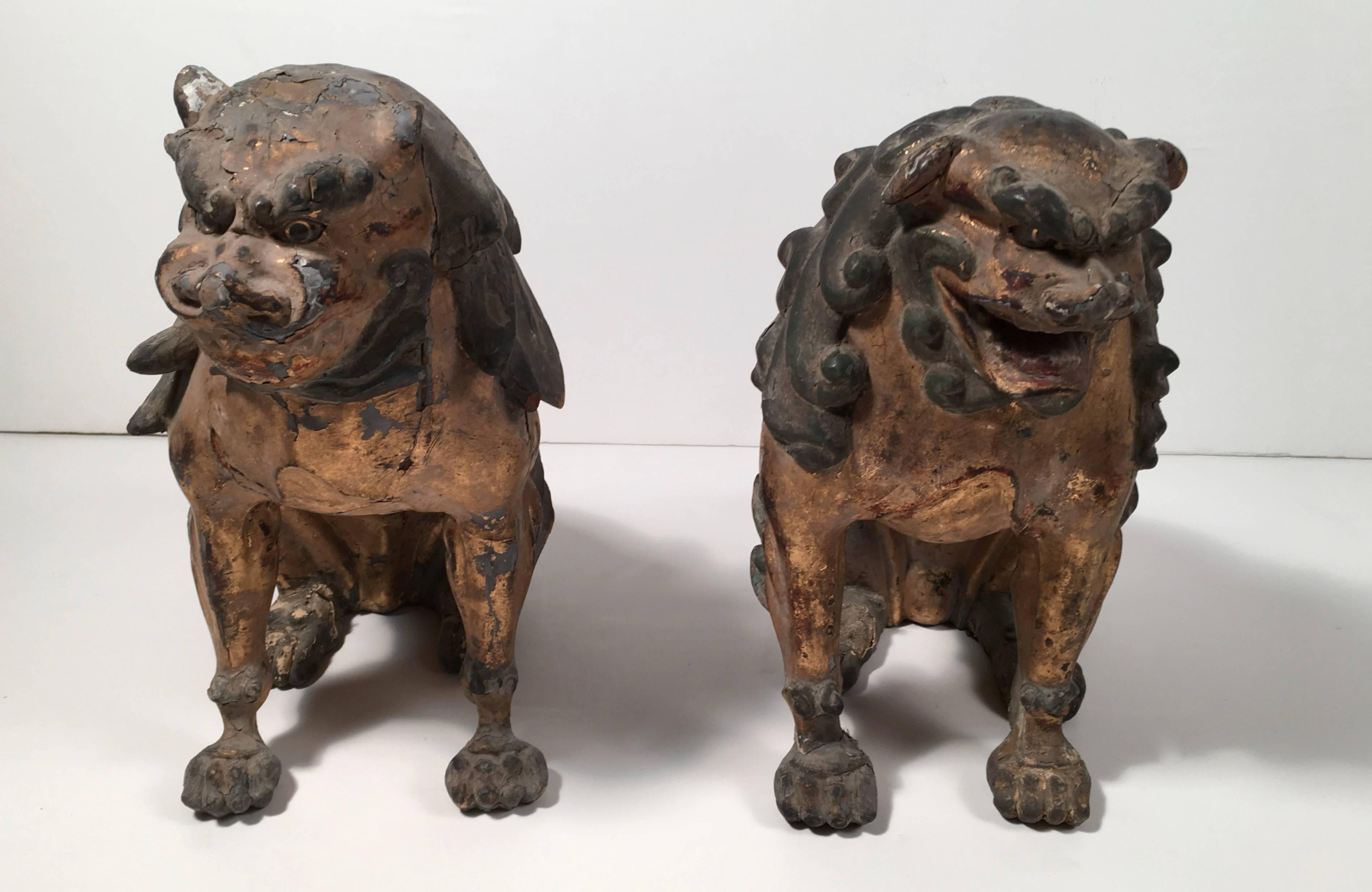 Japanese Pair of Guardian Lions or Foo Dogs