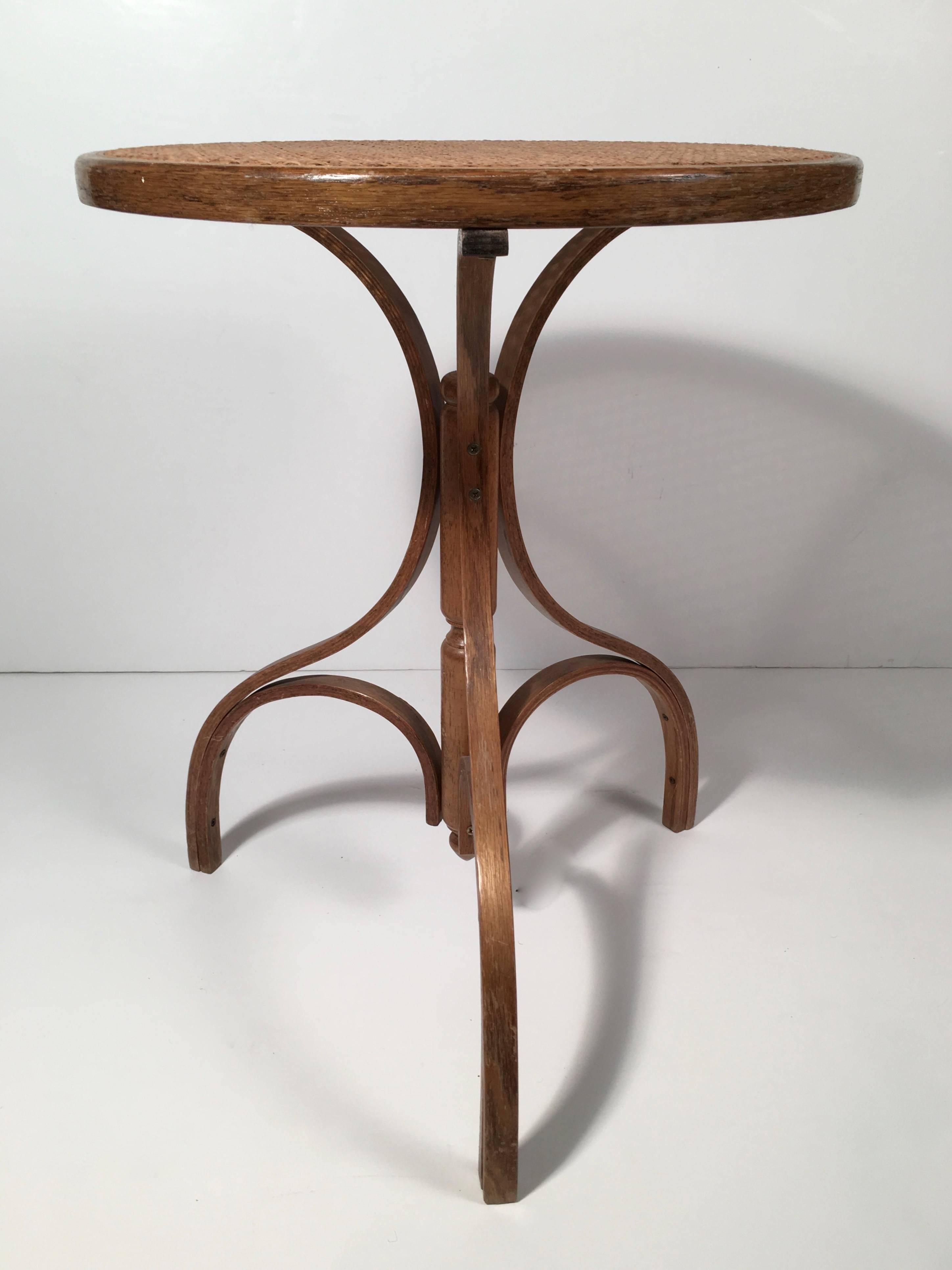 20th Century Bentwood Caned Occasional Table