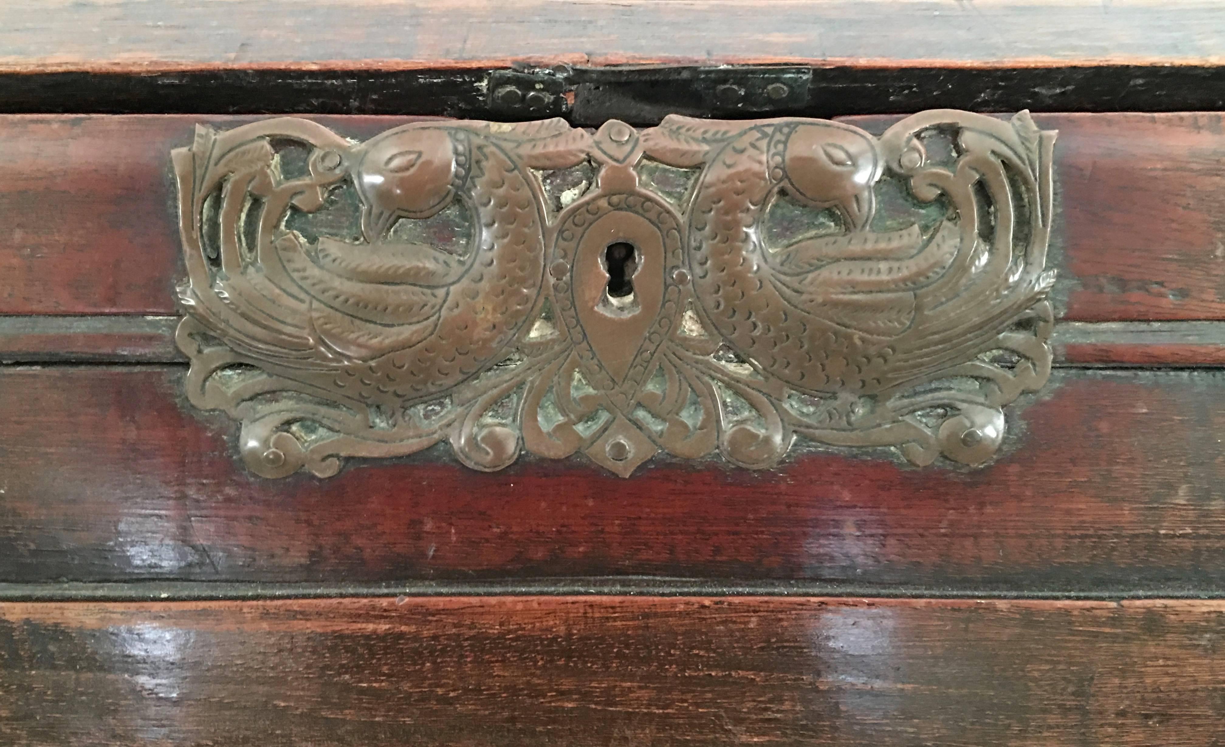 19th Century Dutch Colonial Slant Lid Desk and Chest of Drawers