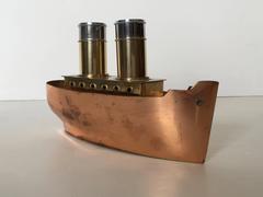 Unusual Vintage Steamship Salt and Pepper Shaker Set