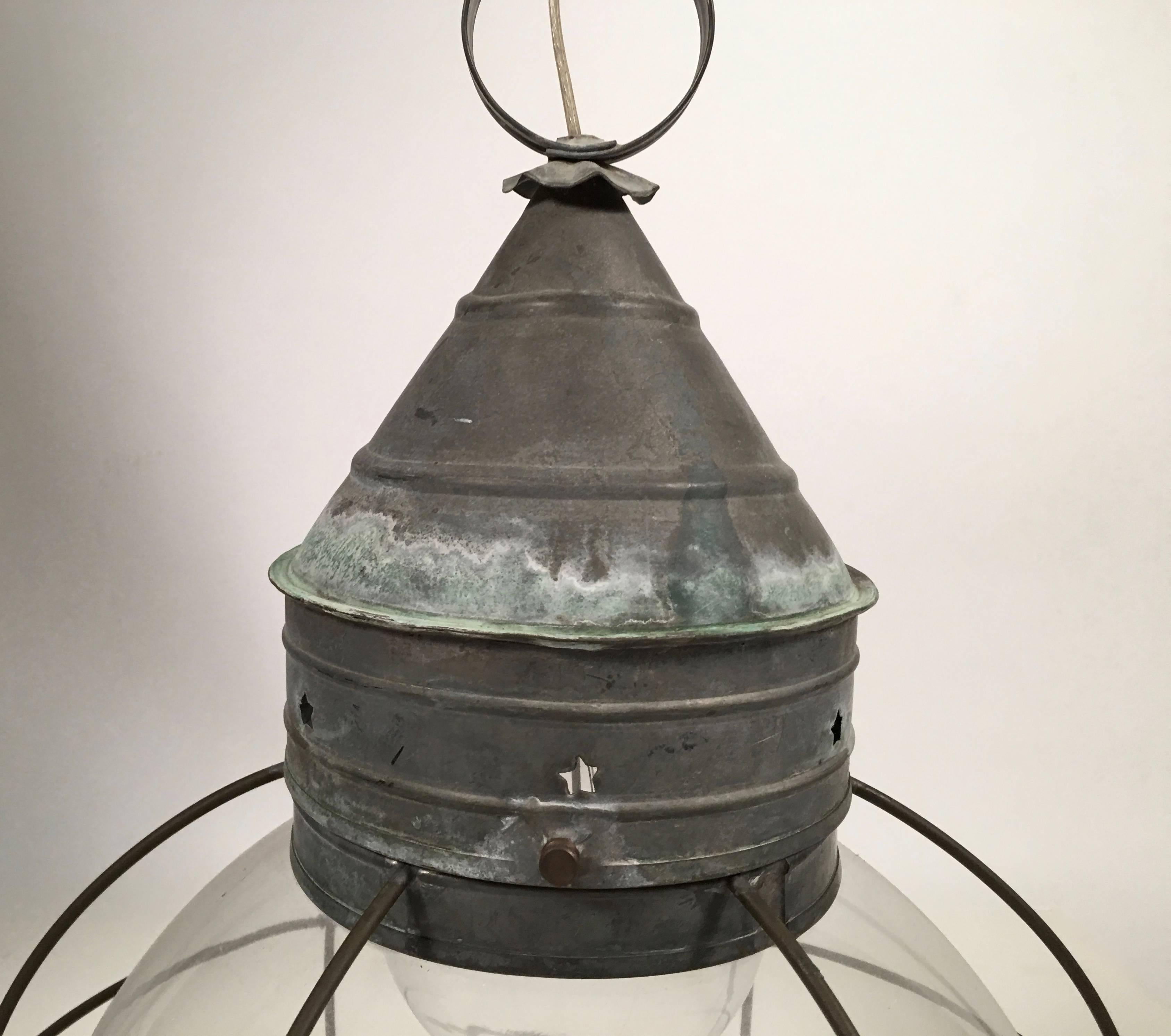 Colonial Revival Unusual Oversized Nautical Onion Lantern