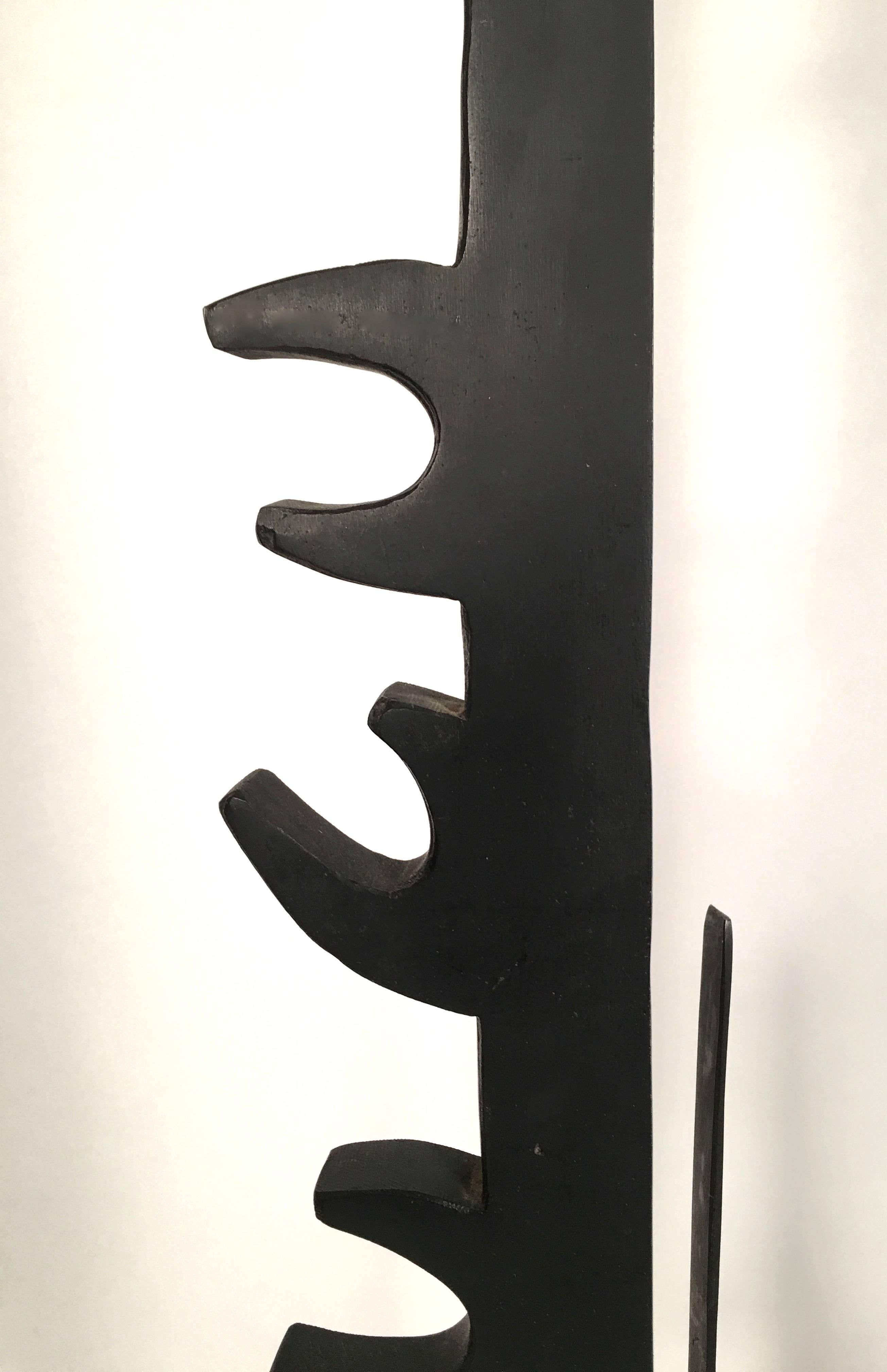 Ebonized Mid-Century Modern Metal Sculpture in the manner of Louise Nevelson