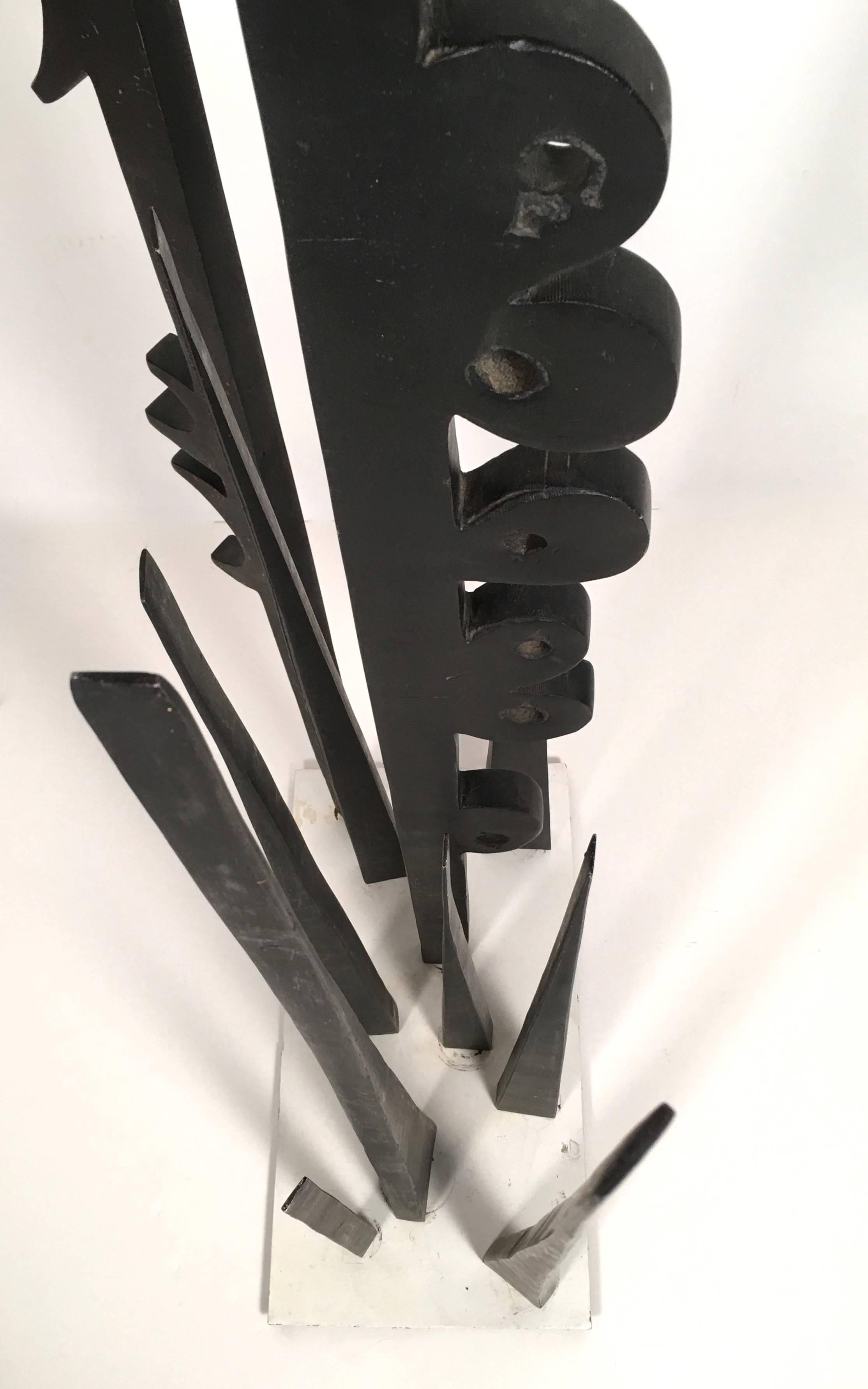 Mid-Century Modern Metal Sculpture in the manner of Louise Nevelson 1