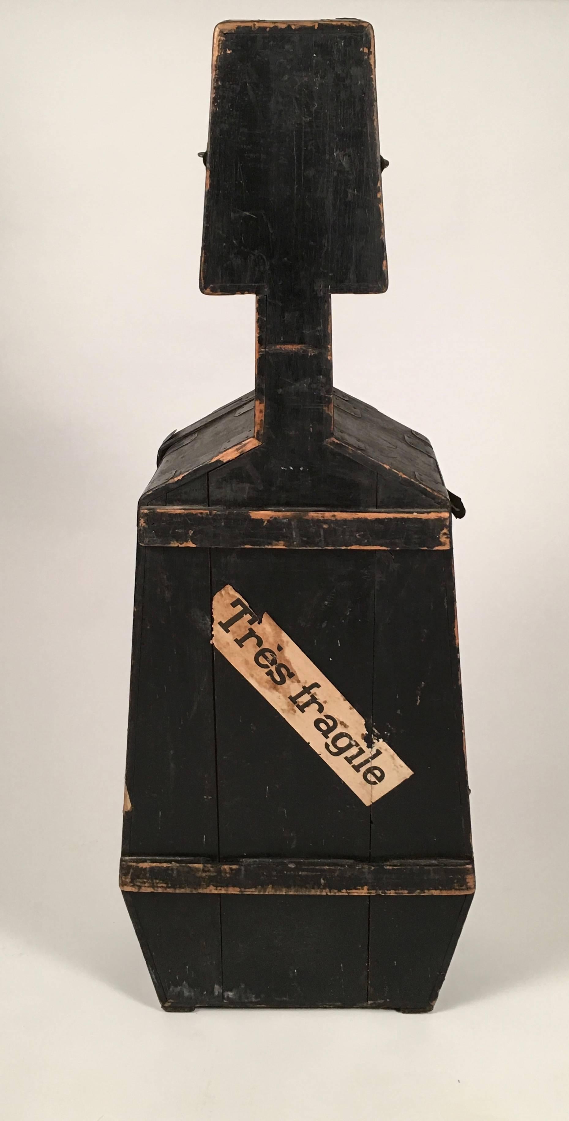 Carved Sculptural 19th Century French Cello Case