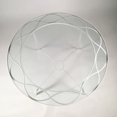 Rare Regency Style Wrought Iron Garden Table and Circular Bench, circa 1935