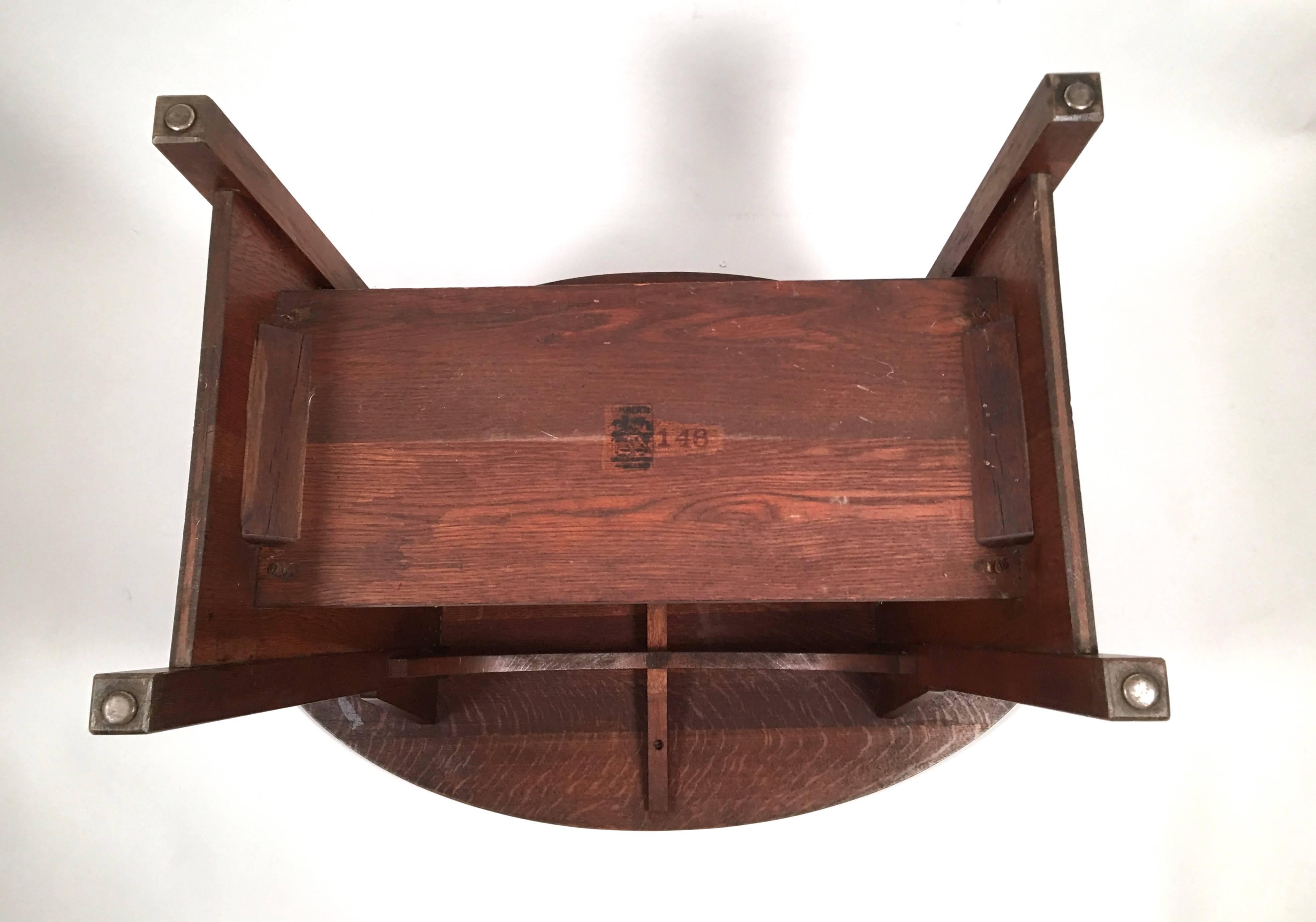 Arts & Crafts Period Turtle-Back Table by Charles Limbert, circa 1915 In Excellent Condition In Essex, MA