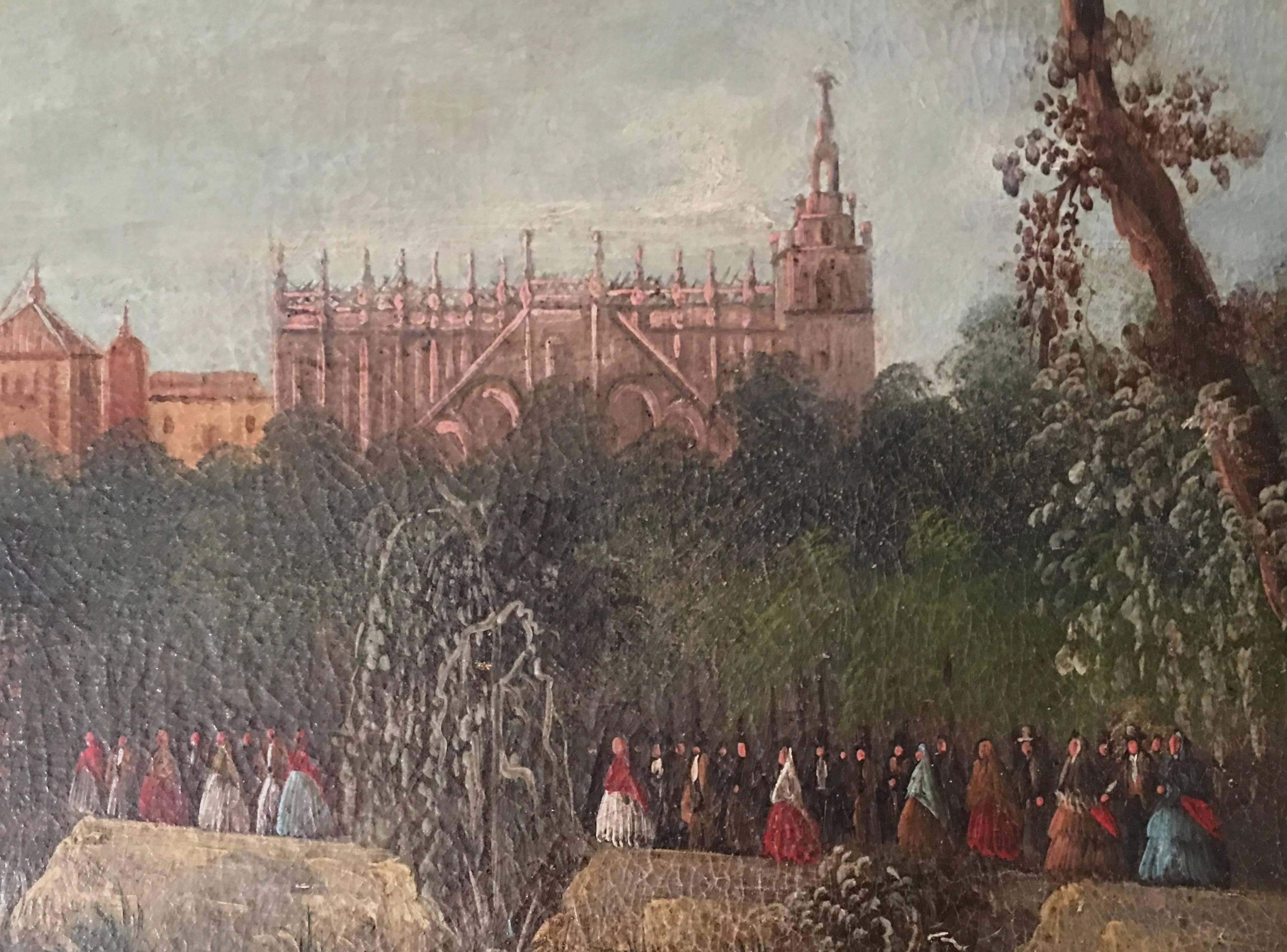 Folk Art Spanish  Painting of Seville