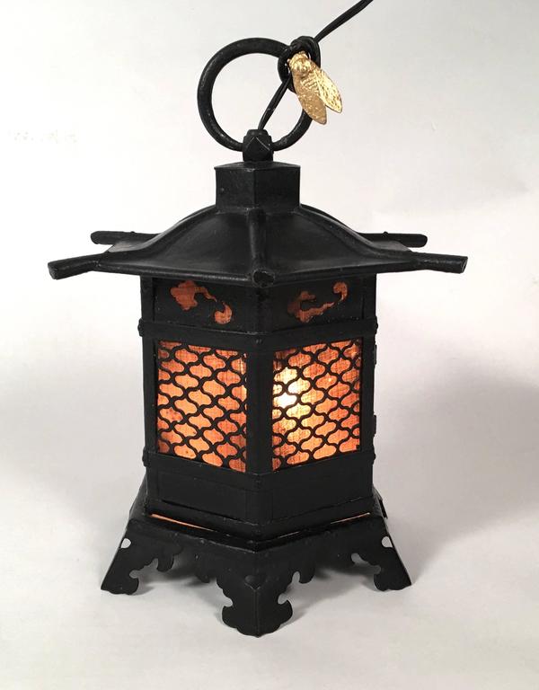 Japanese Pagoda Lantern with Gilt Cicada Ornament at 1stDibs