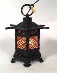 Japanese Pagoda Lantern with Gilt Cicada Ornament