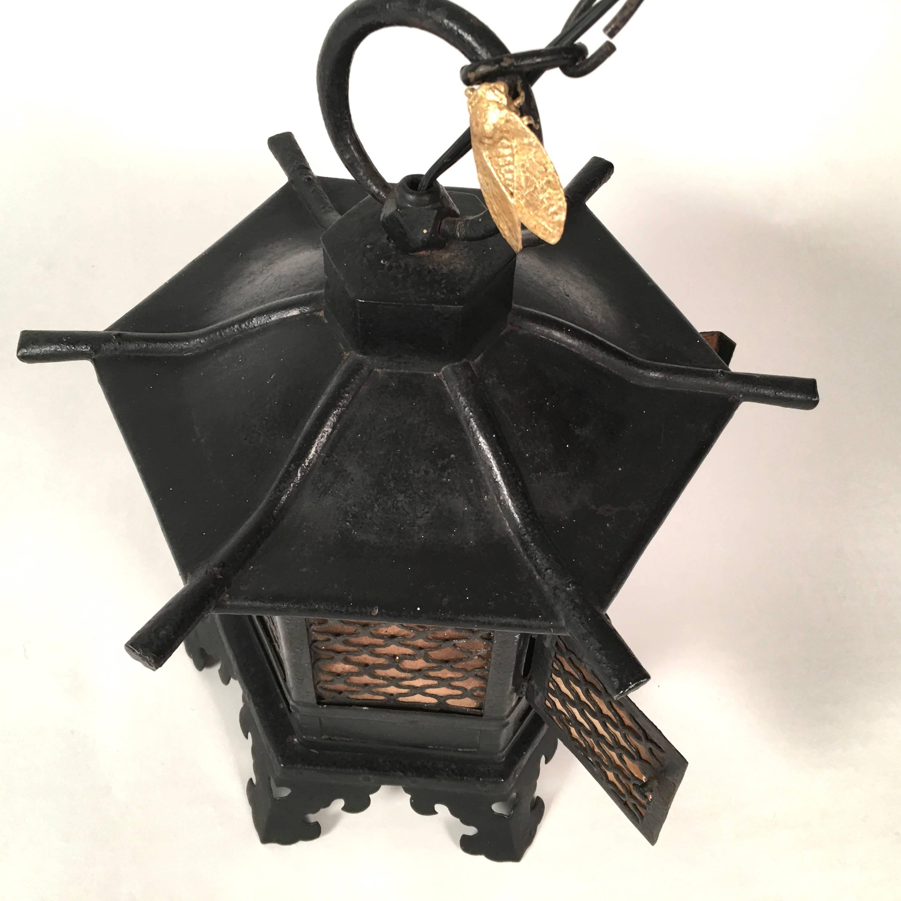 Japanese Pagoda Lantern with Gilt Cicada Ornament 1