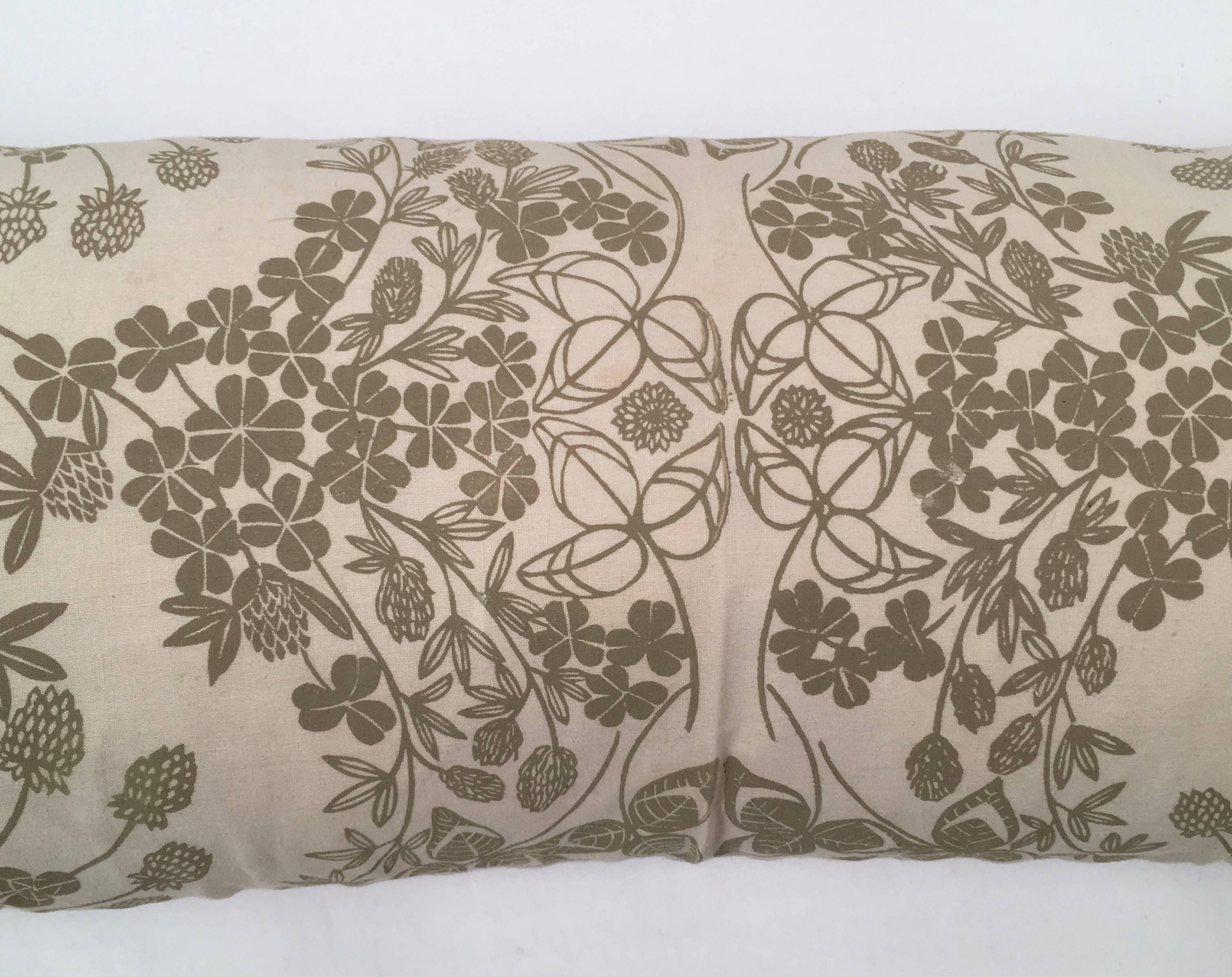 Hand-Crafted Folly Cove Designers Hand Block Printed Clover Pillow