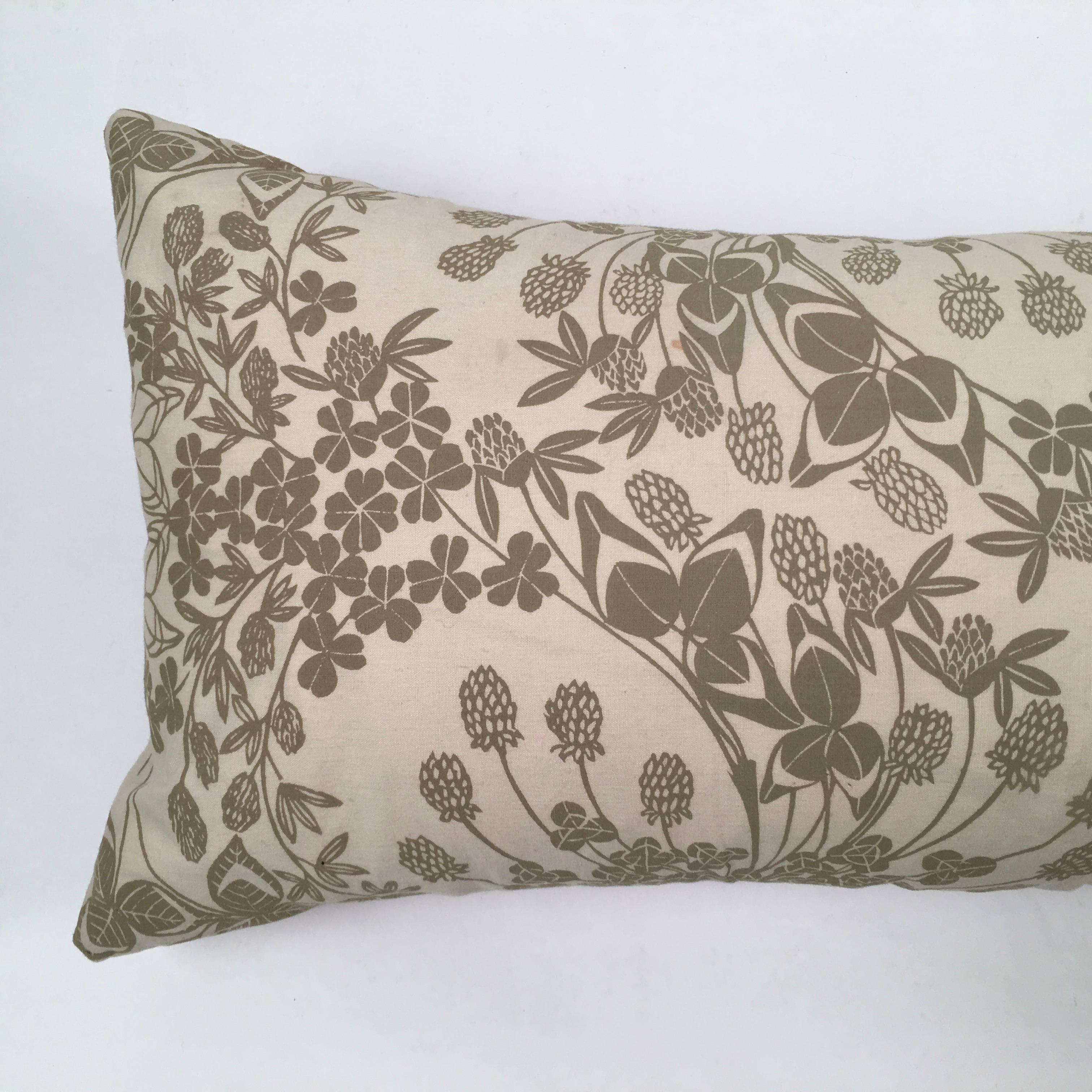 Mid-Century Modern Folly Cove Designers Hand Block Printed Clover Pillow