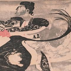 Modernist Bullfighter Woodcut Print by Frederick O'Hara